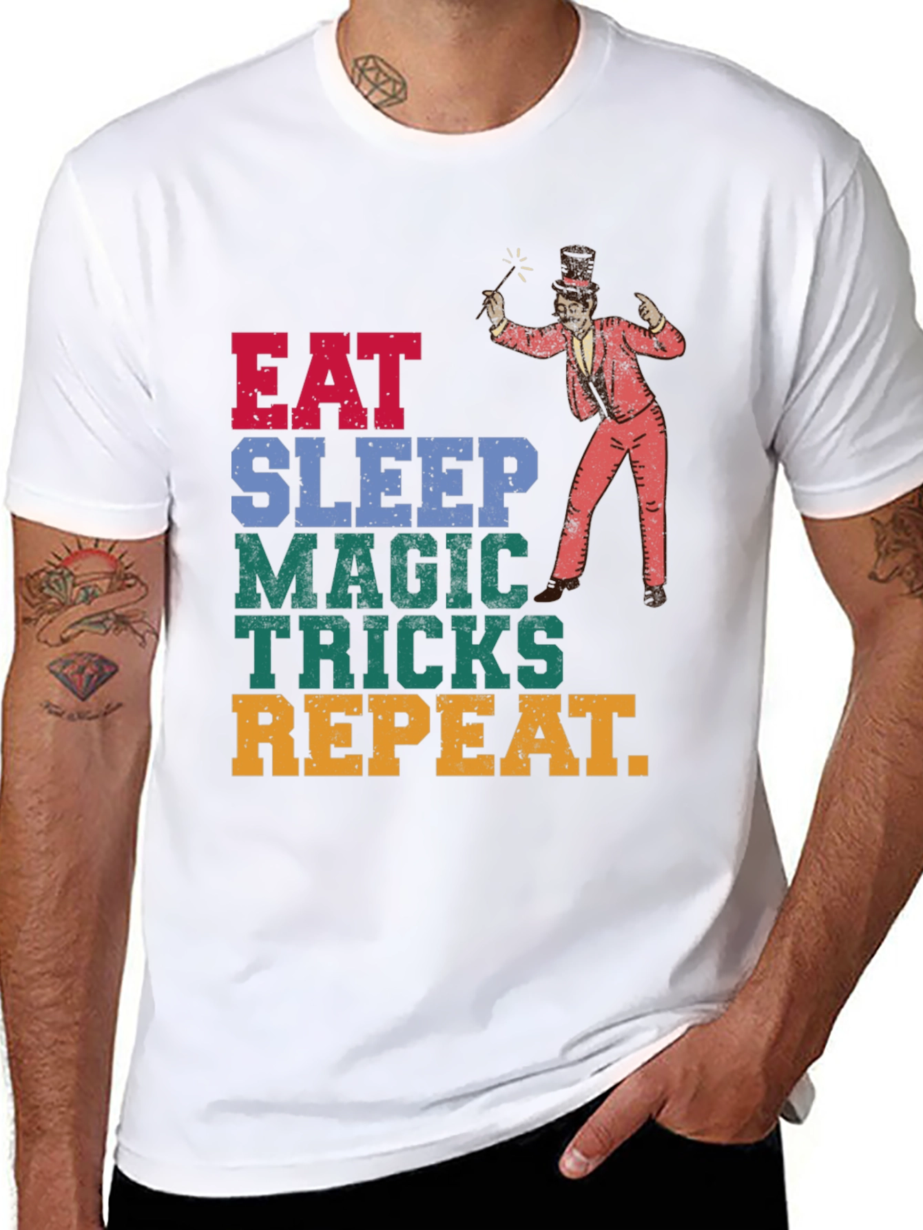Eat Sleep Magic Tricks Repeat Graphic Tee