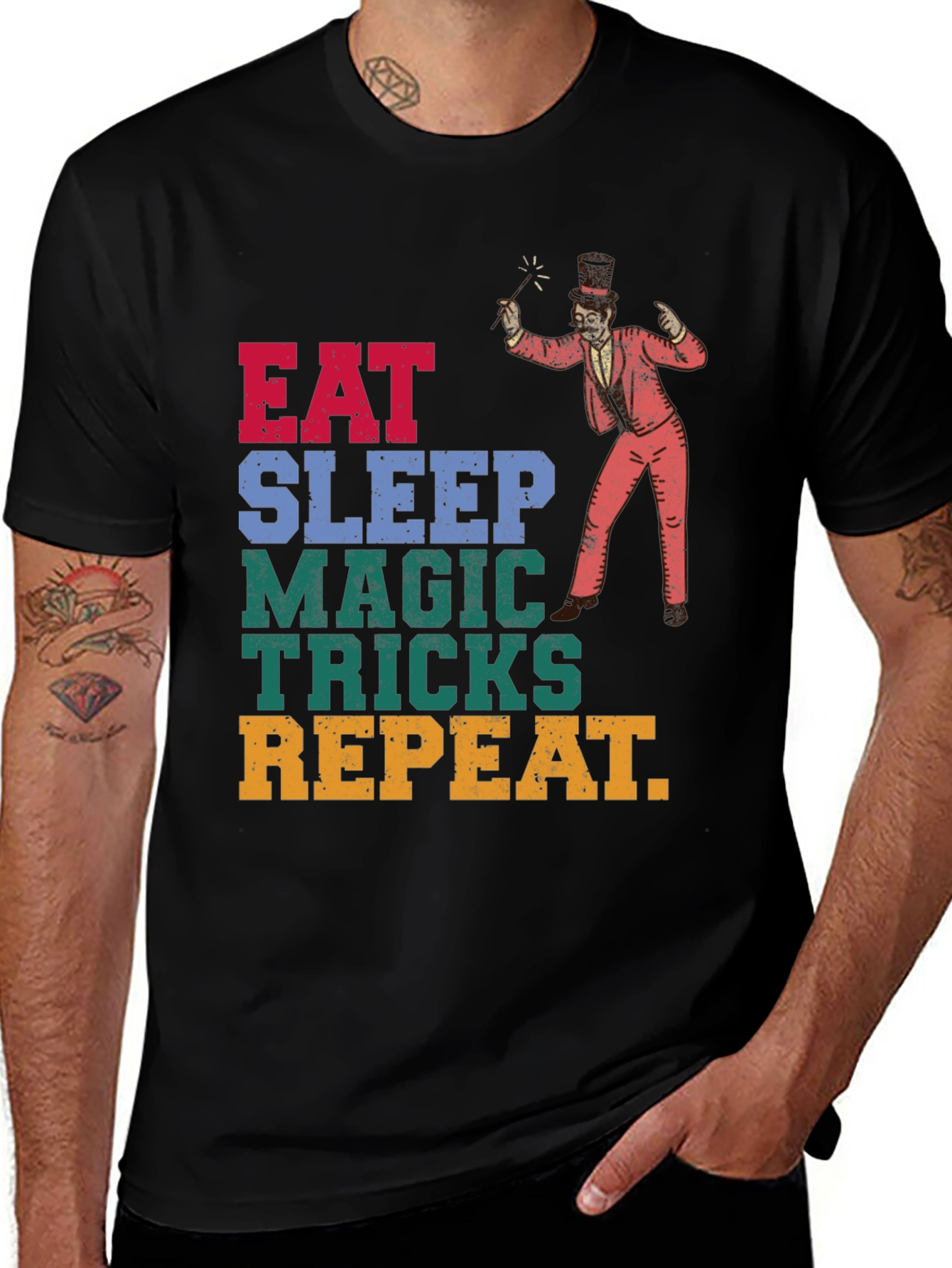 Eat Sleep Magic Tricks Repeat Graphic Tee