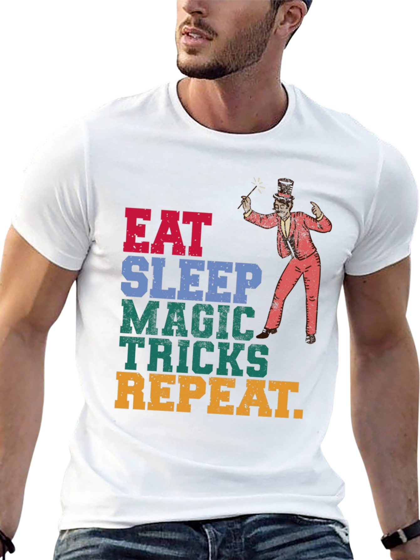 Eat Sleep Magic Tricks Repeat Graphic Tee