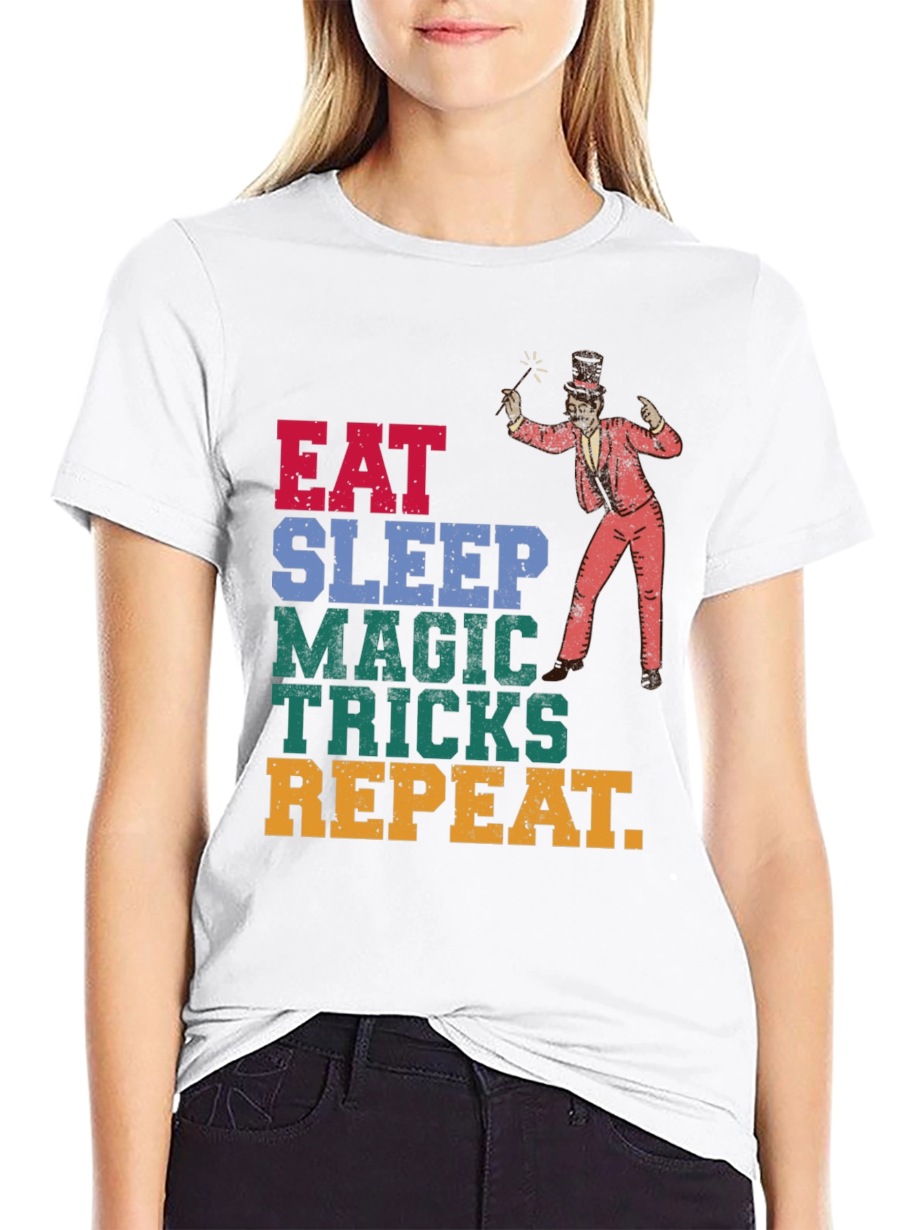 Eat Sleep Magic Tricks Repeat Graphic Tee