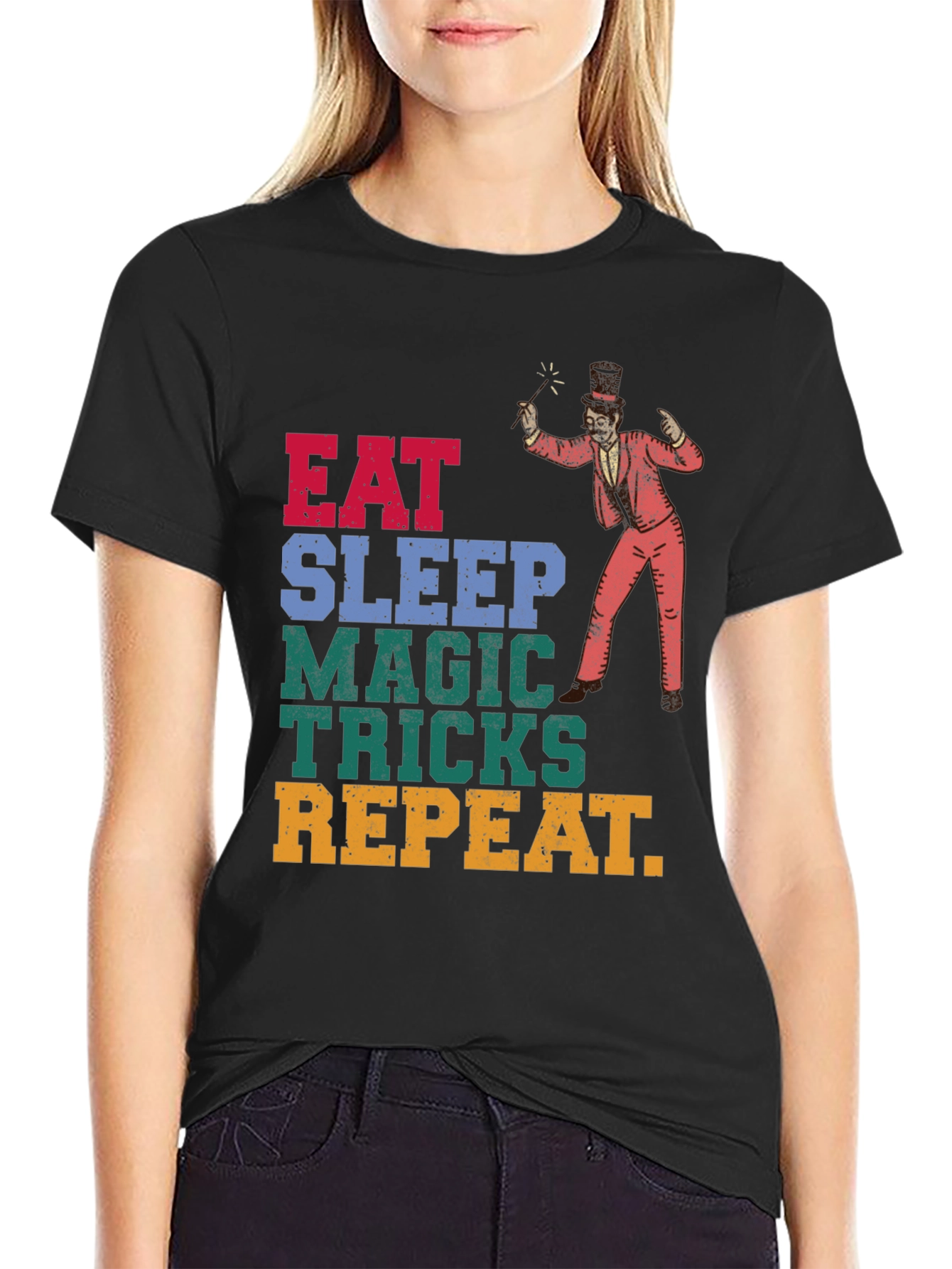 Eat Sleep Magic Tricks Repeat Graphic Tee