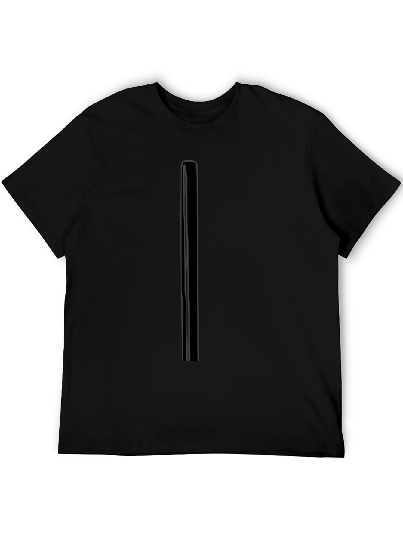 Mens Black T-Shirt with Stripe Detail
