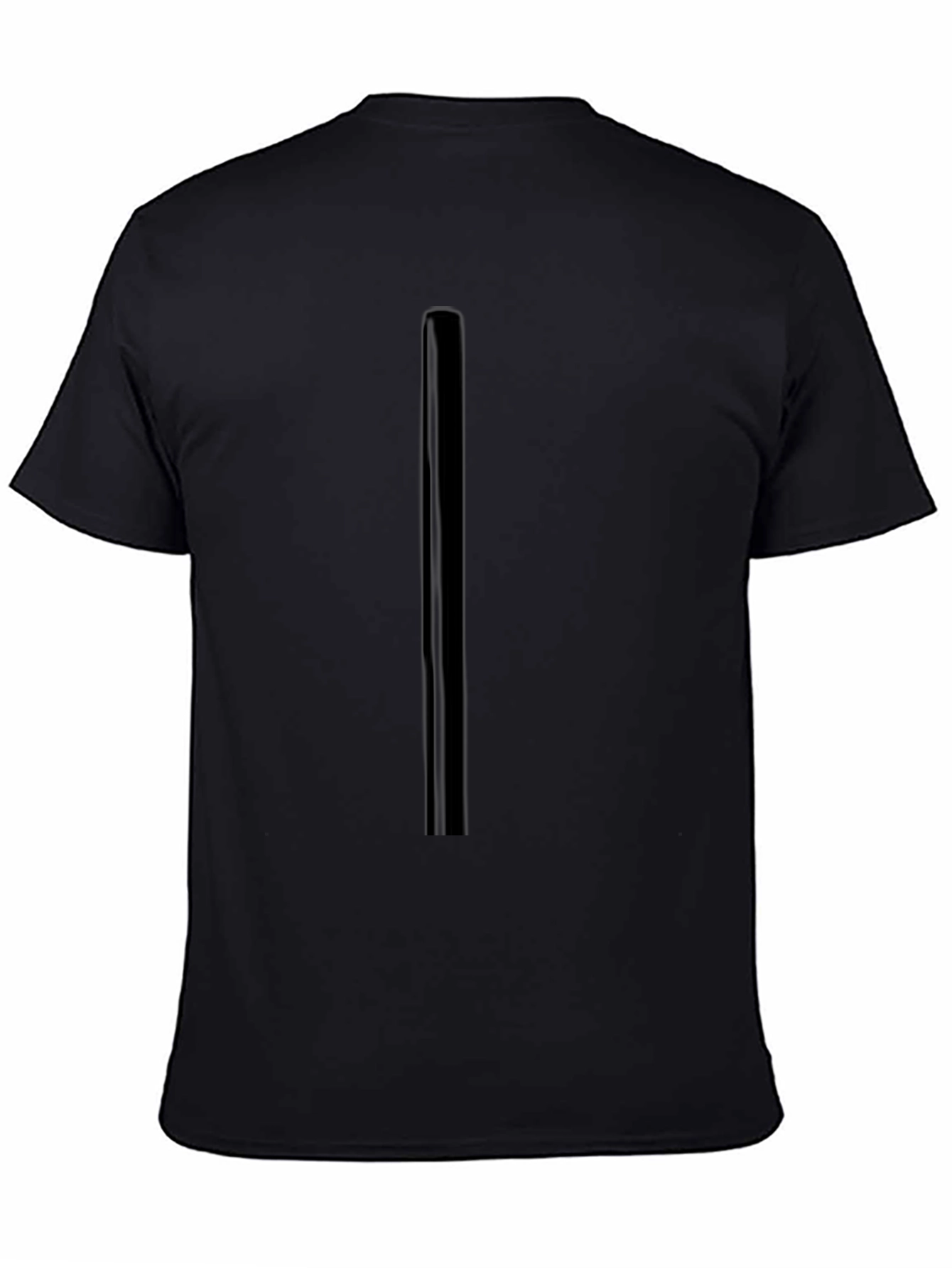 Mens Black T-Shirt with Stripe Detail