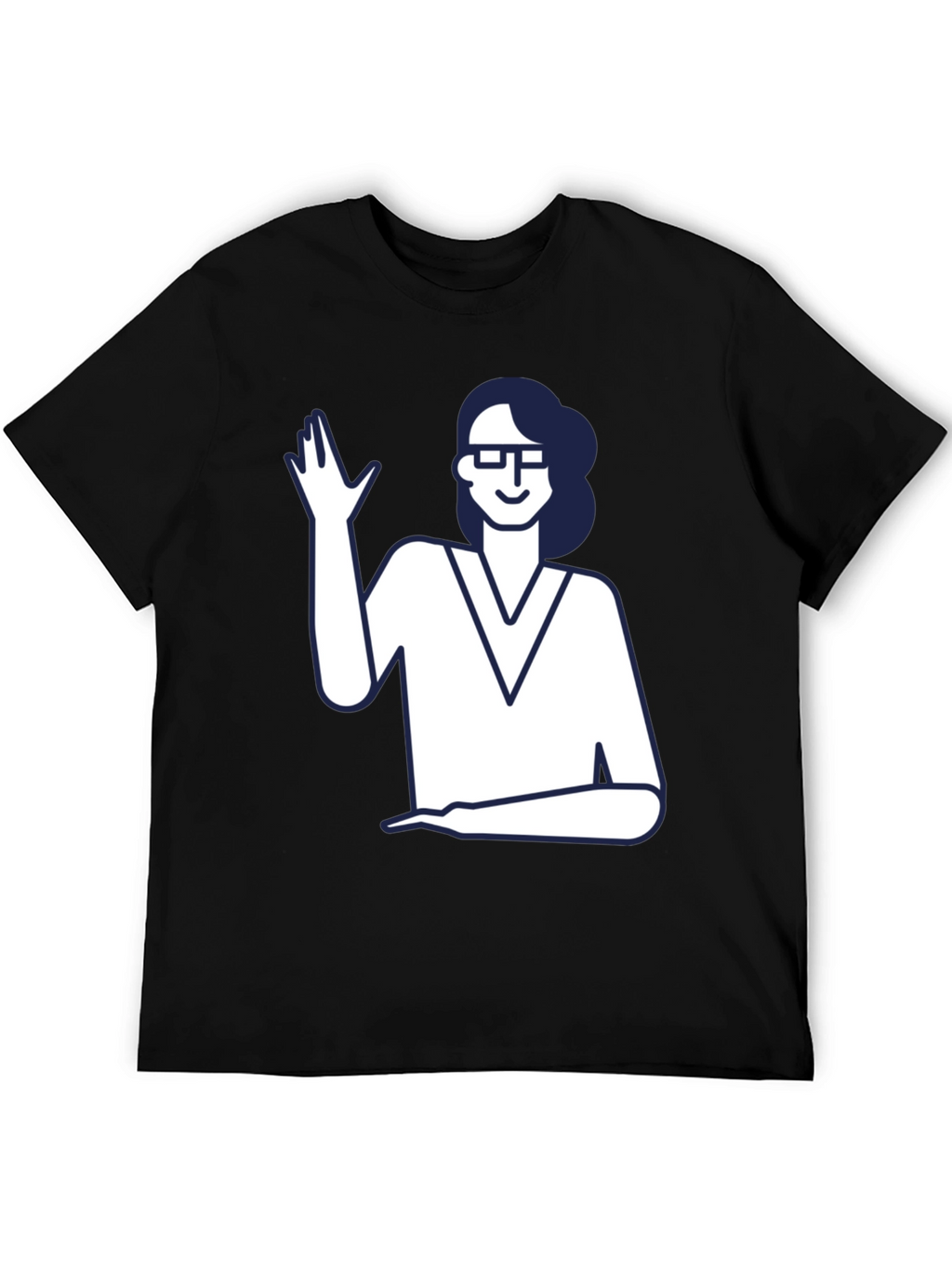 Nerdy Waving Woman Graphic Tee