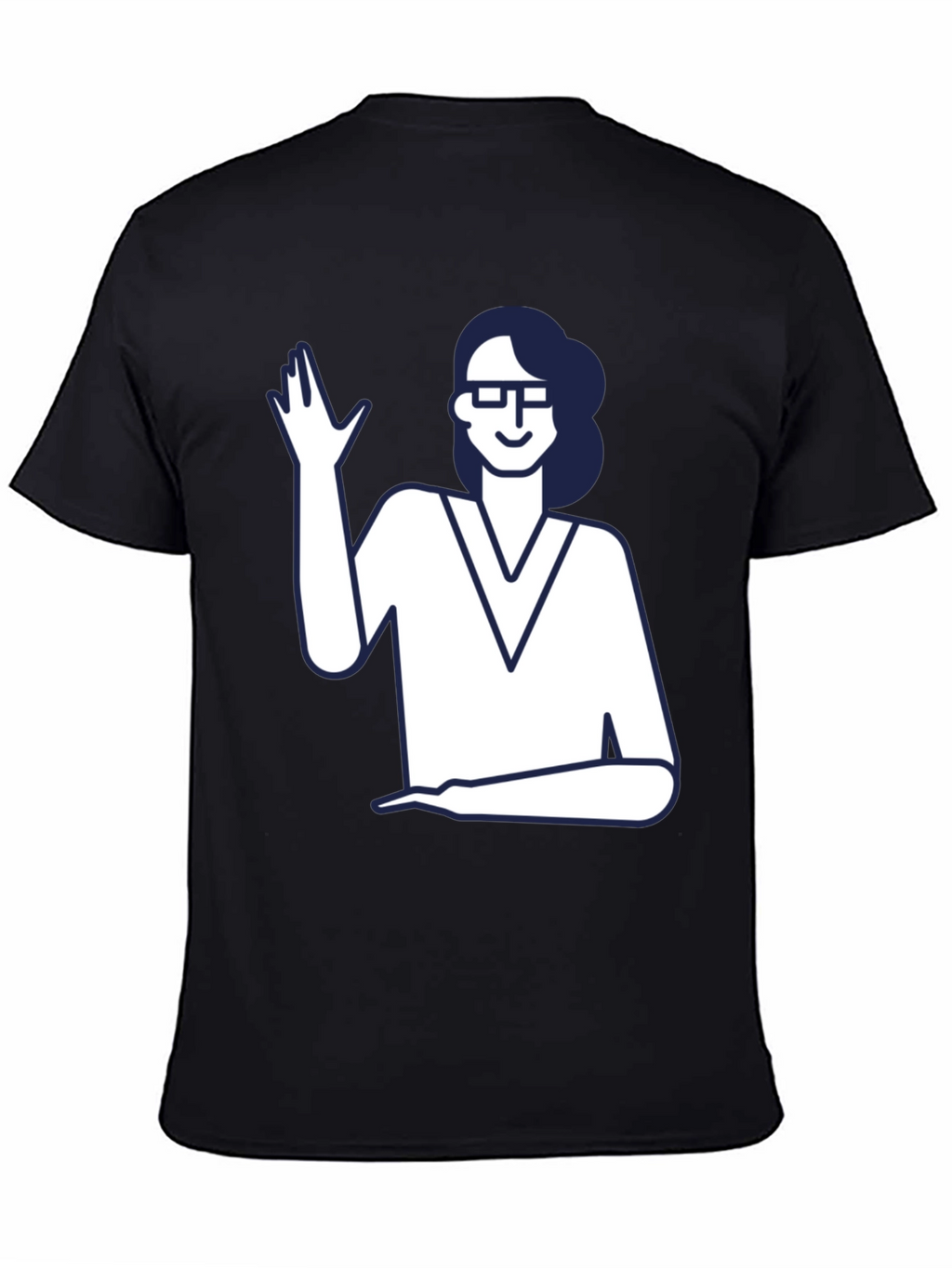 Nerdy Waving Woman Graphic Tee
