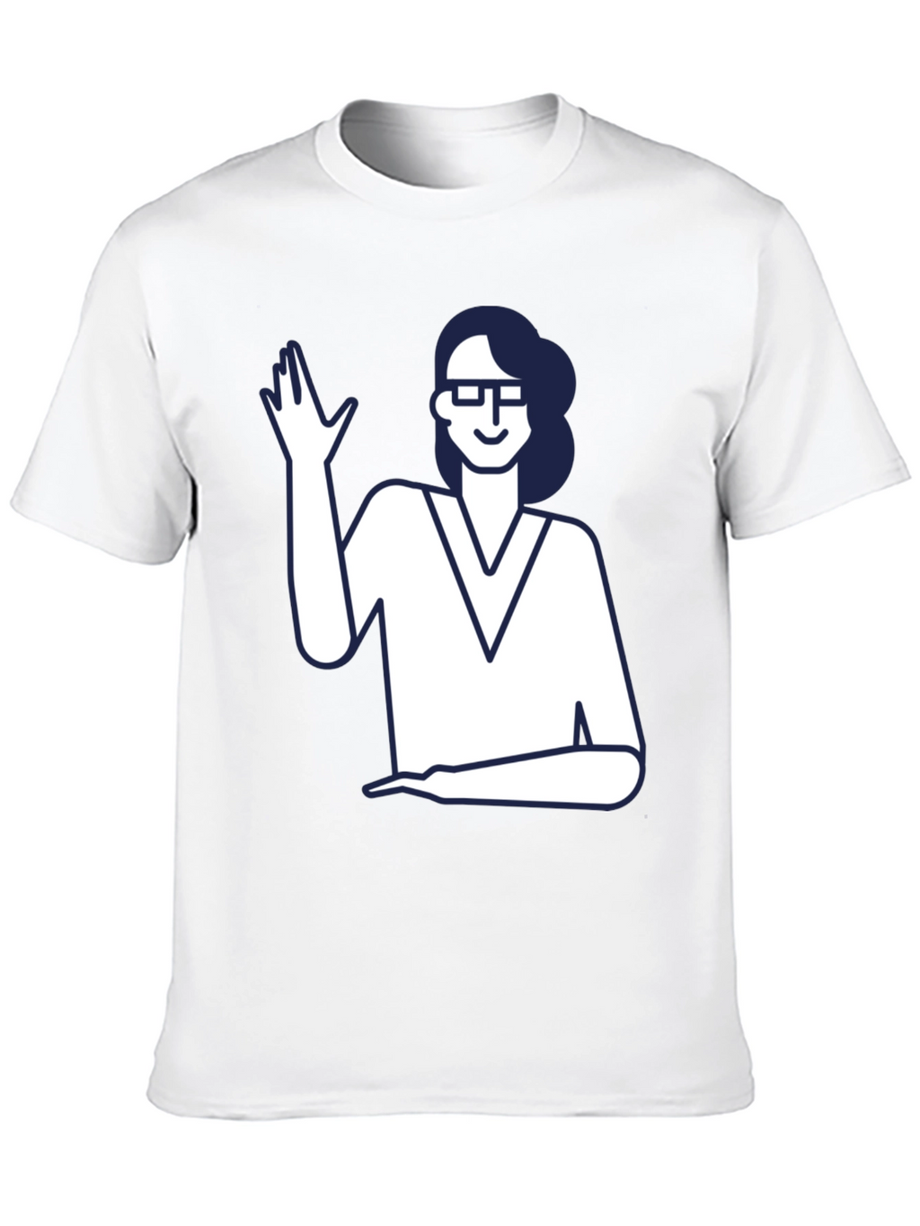 Nerdy Waving Woman Graphic Tee