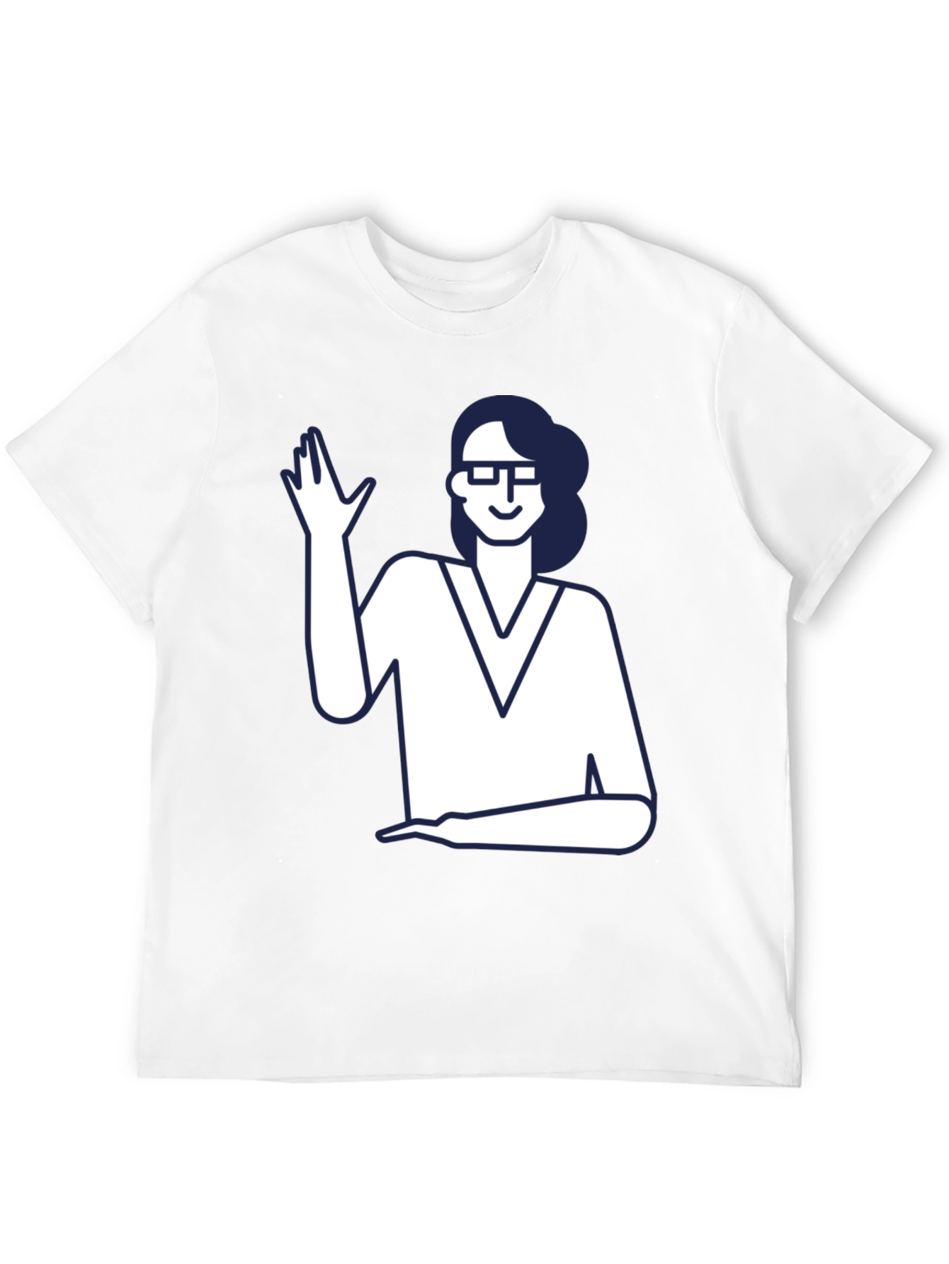Nerdy Waving Woman Graphic Tee