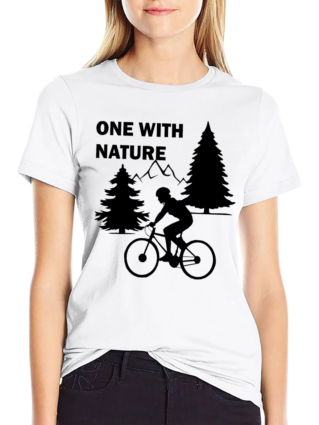 One With Nature Mountain Biking T-Shirt