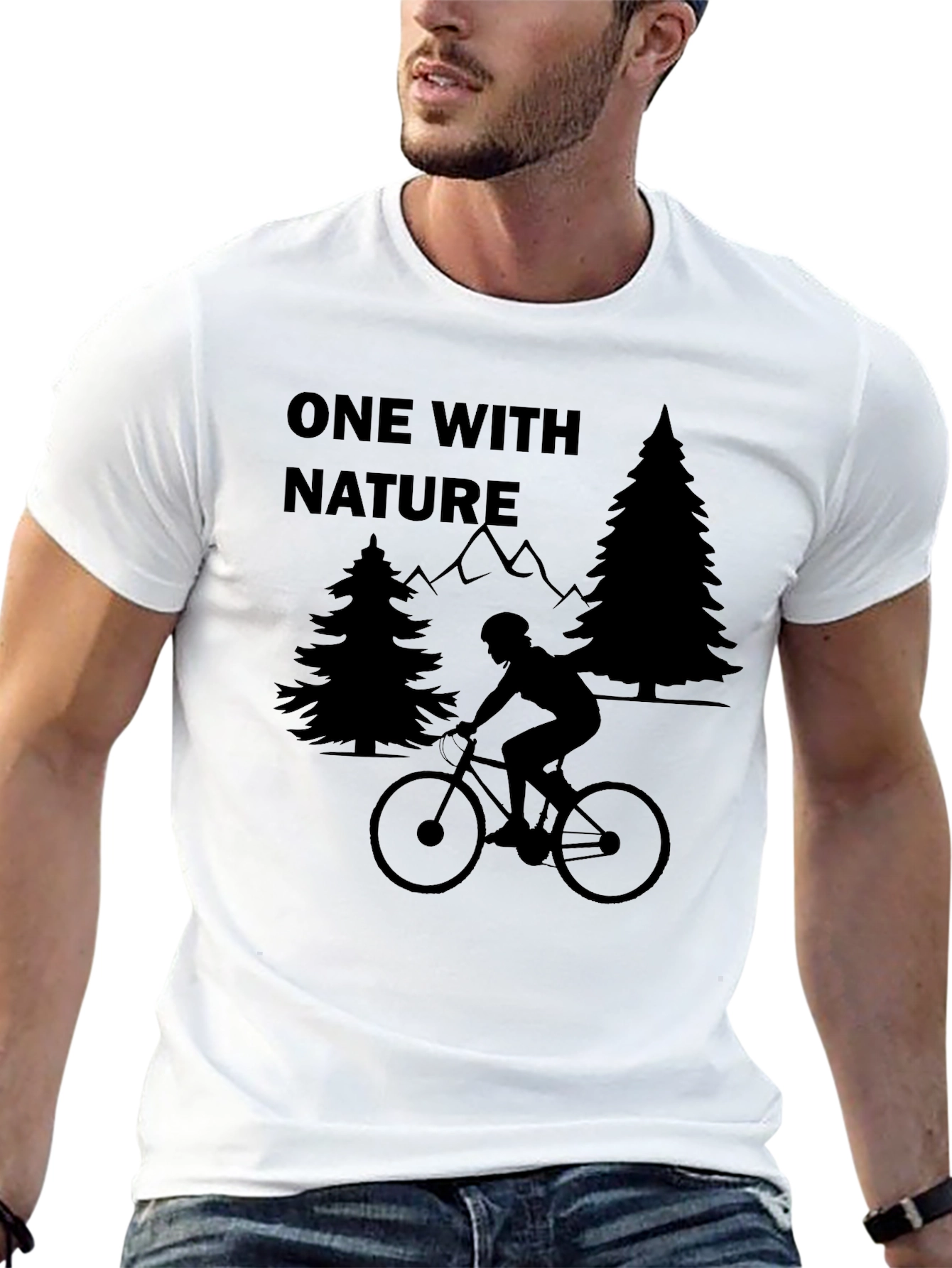 One With Nature Mountain Biking T-Shirt