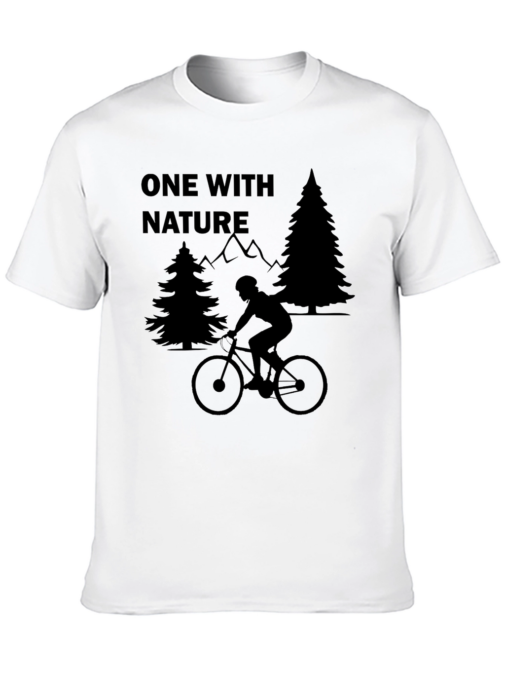 One With Nature Mountain Biking T-Shirt