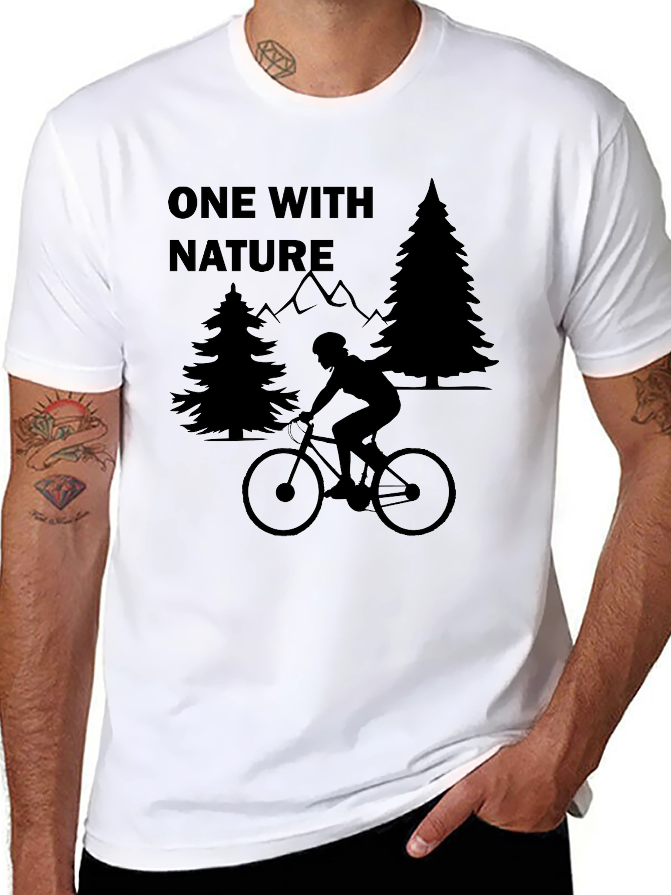 One With Nature Mountain Biking T-Shirt