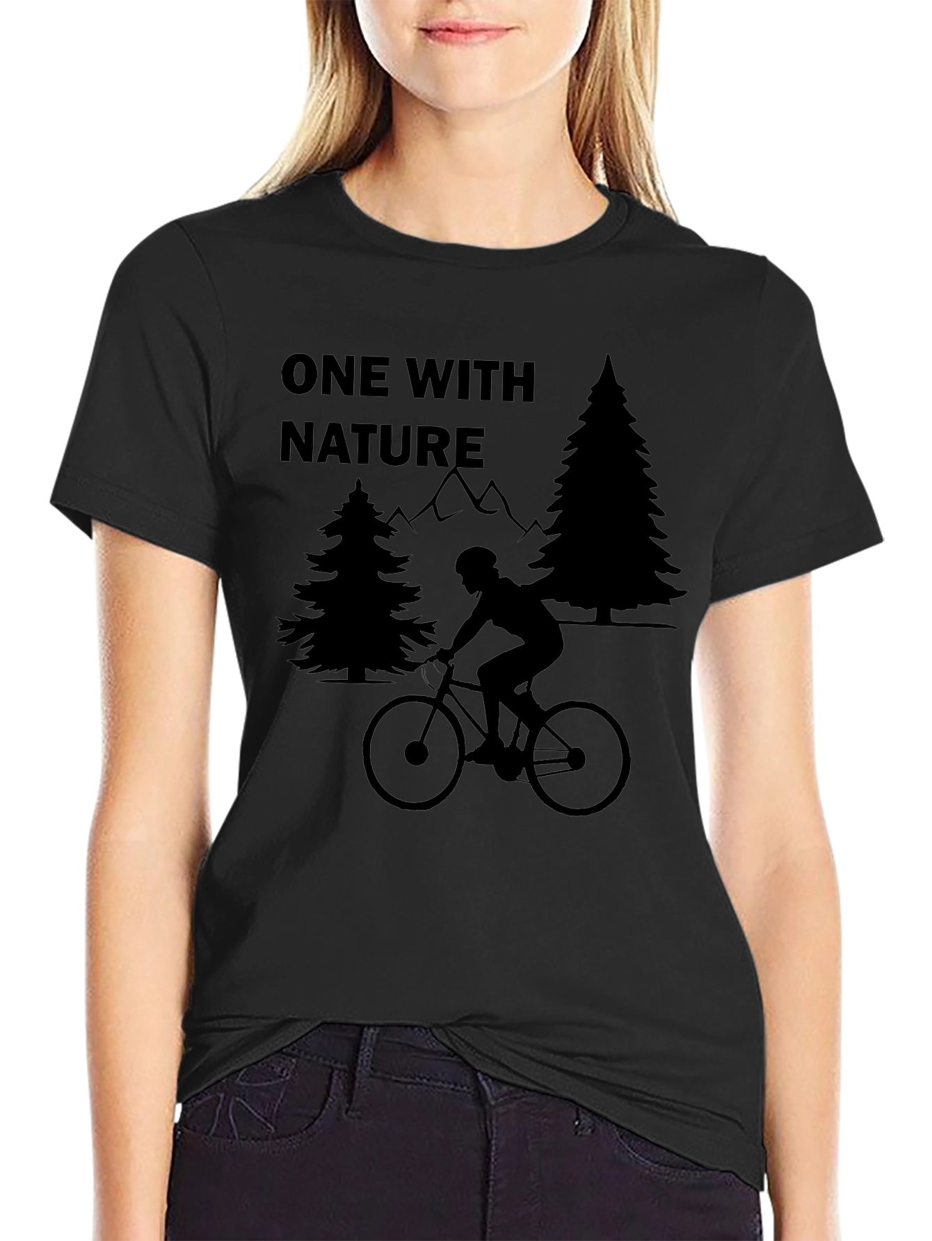 One With Nature Mountain Biking T-Shirt