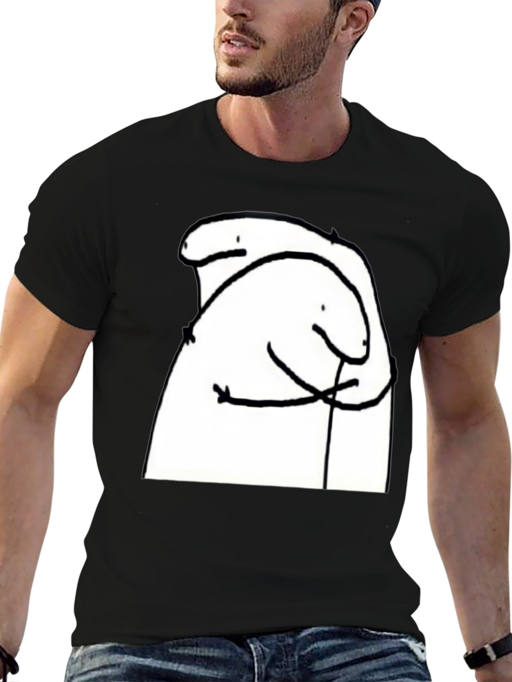 Hug Meme T-Shirt - Black Cotton Tee