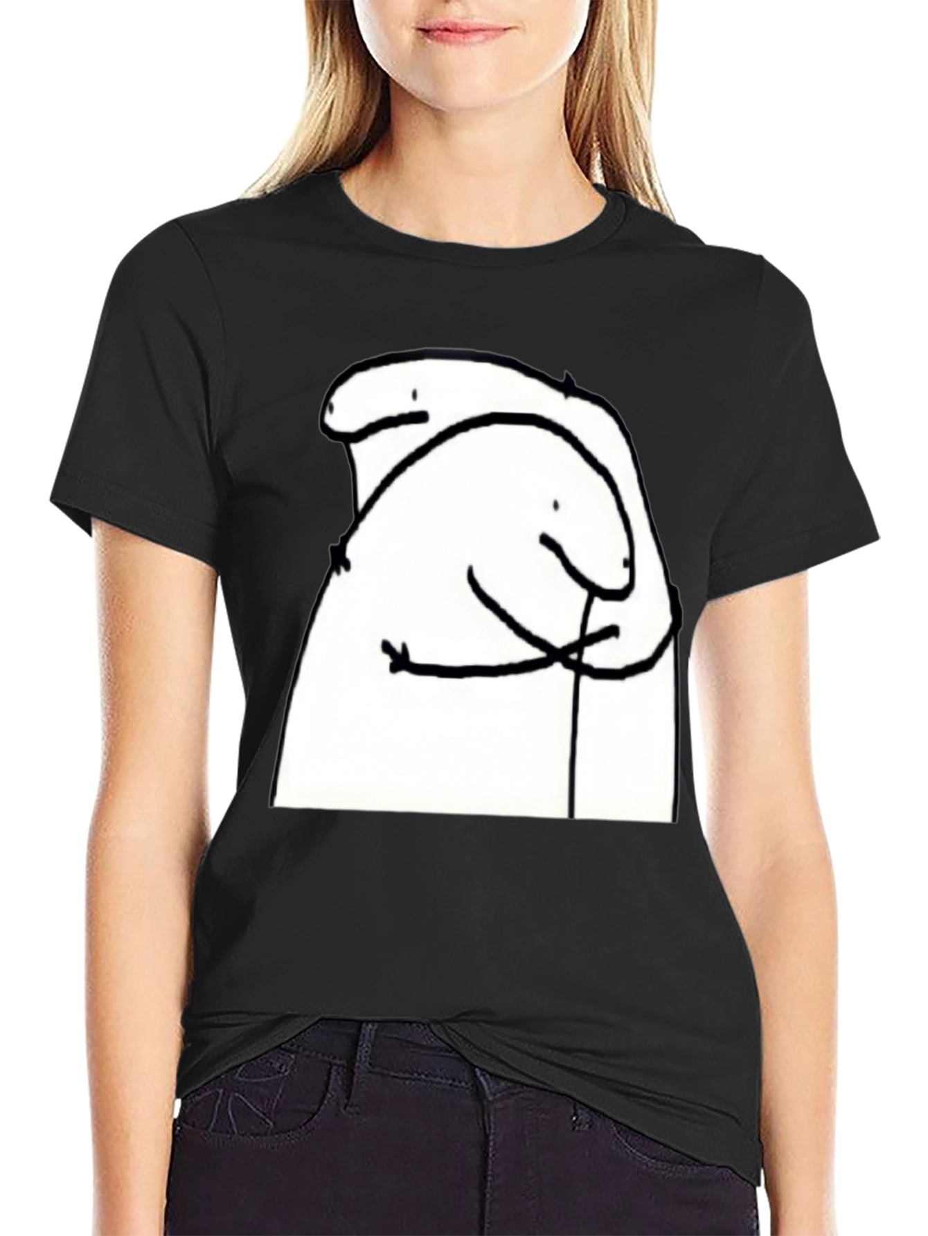 Hug Meme T-Shirt - Black Cotton Tee