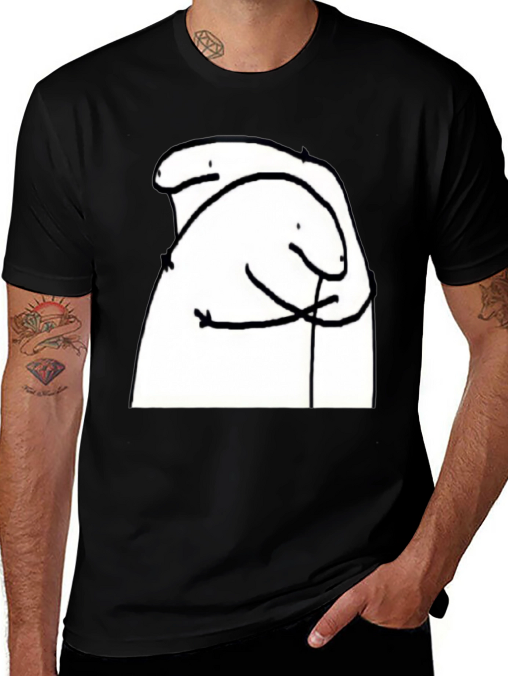 Hug Meme T-Shirt - Black Cotton Tee