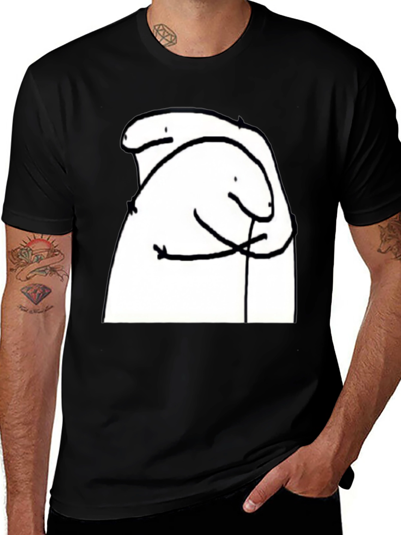 Hug Meme T-Shirt - Black Cotton Tee