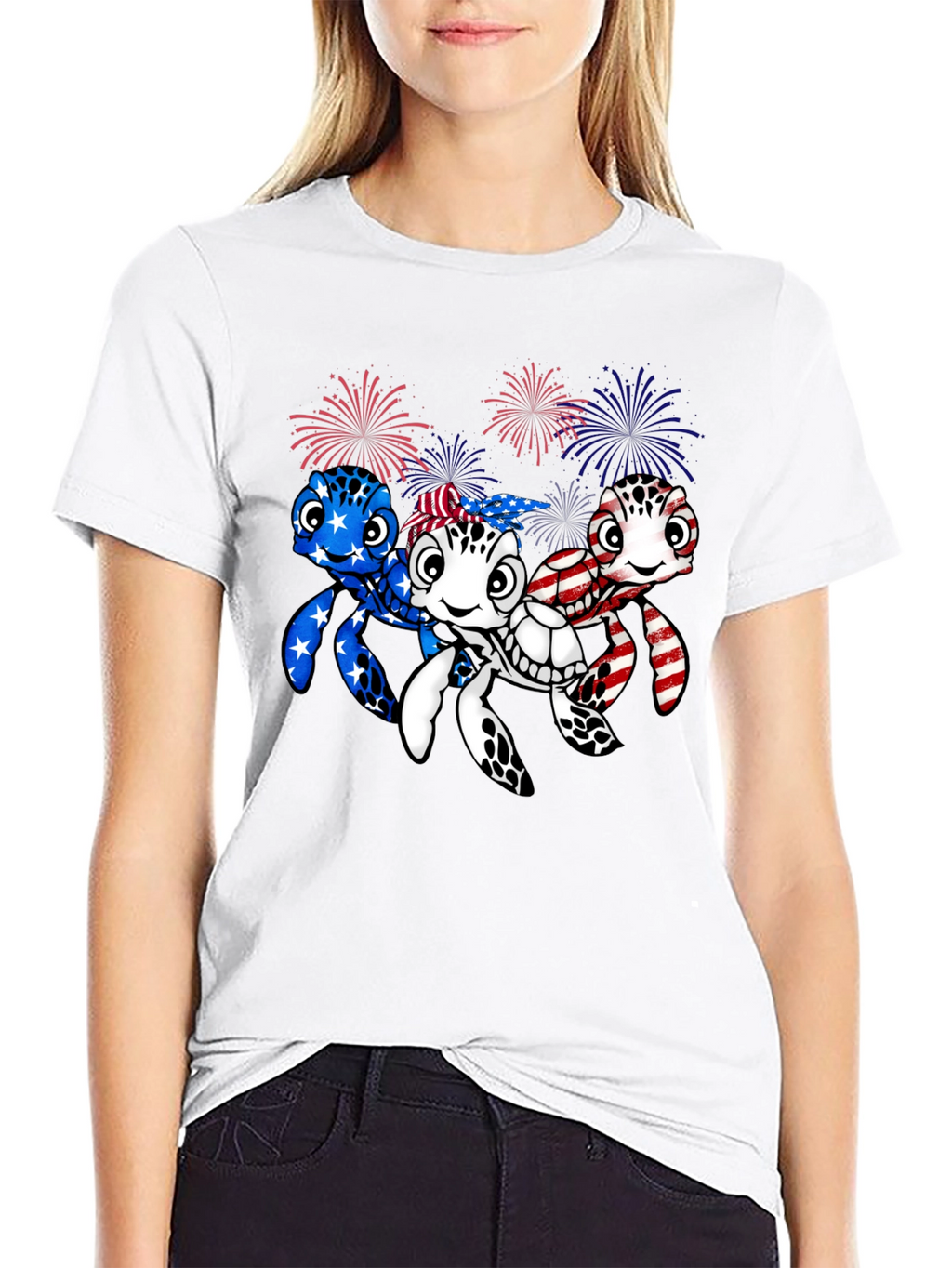 Patriotic Turtle Graphic Tee - USA Pride