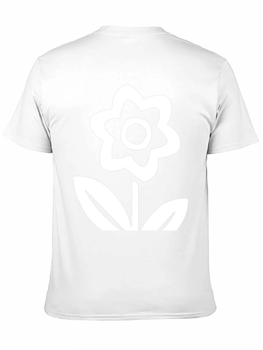 Black T-Shirt with White Flower Graphic