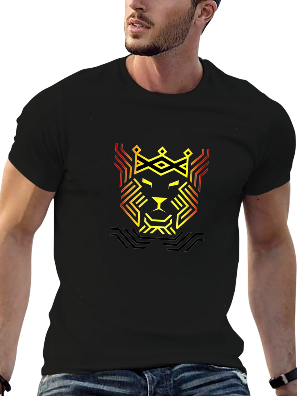 Lion King Geometric Black T-Shirt