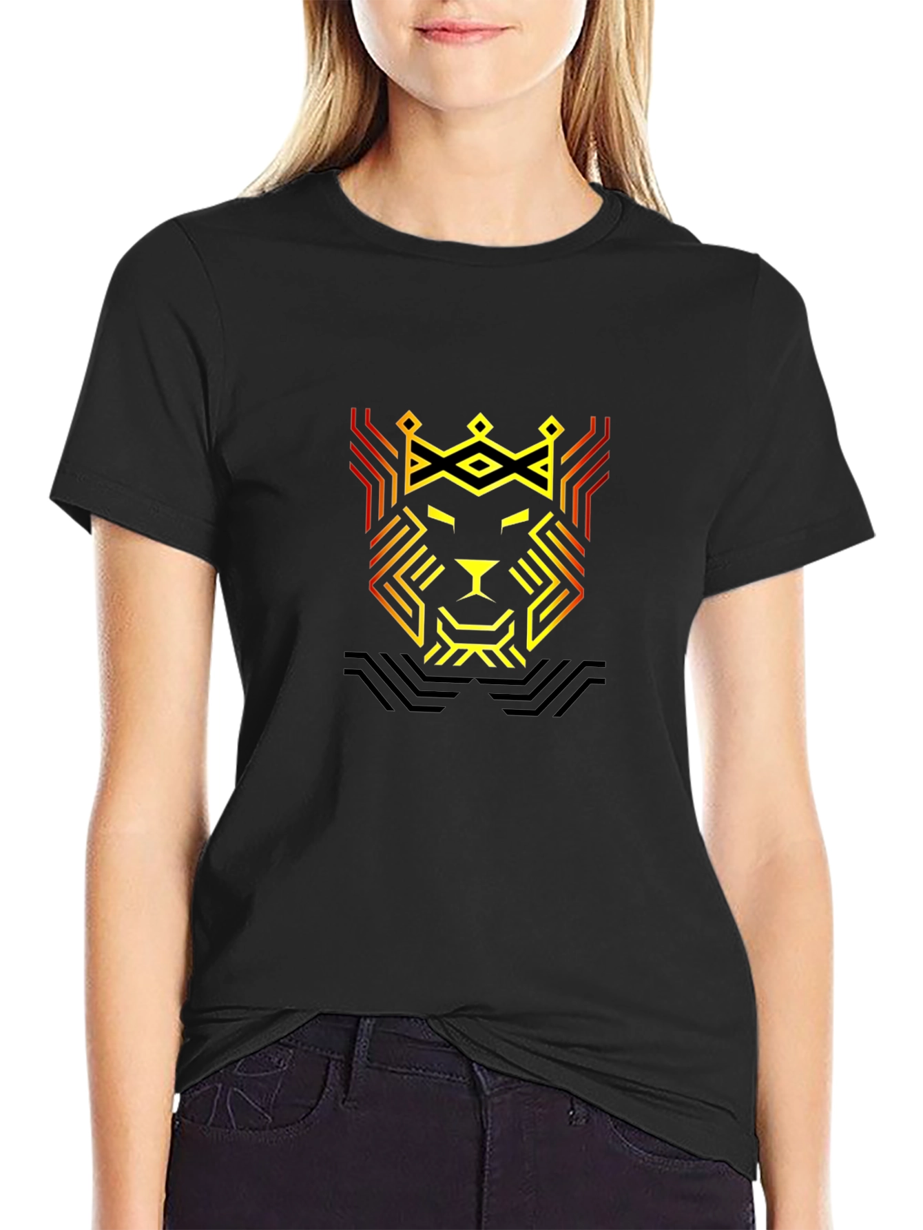 Lion King Geometric Black T-Shirt