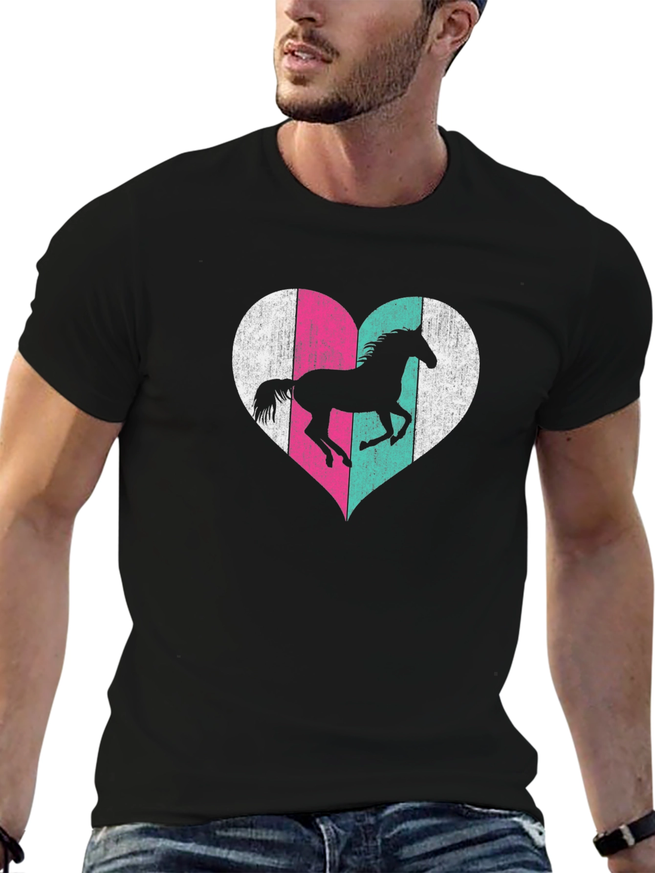 Horse Heart Graphic Tee - Black