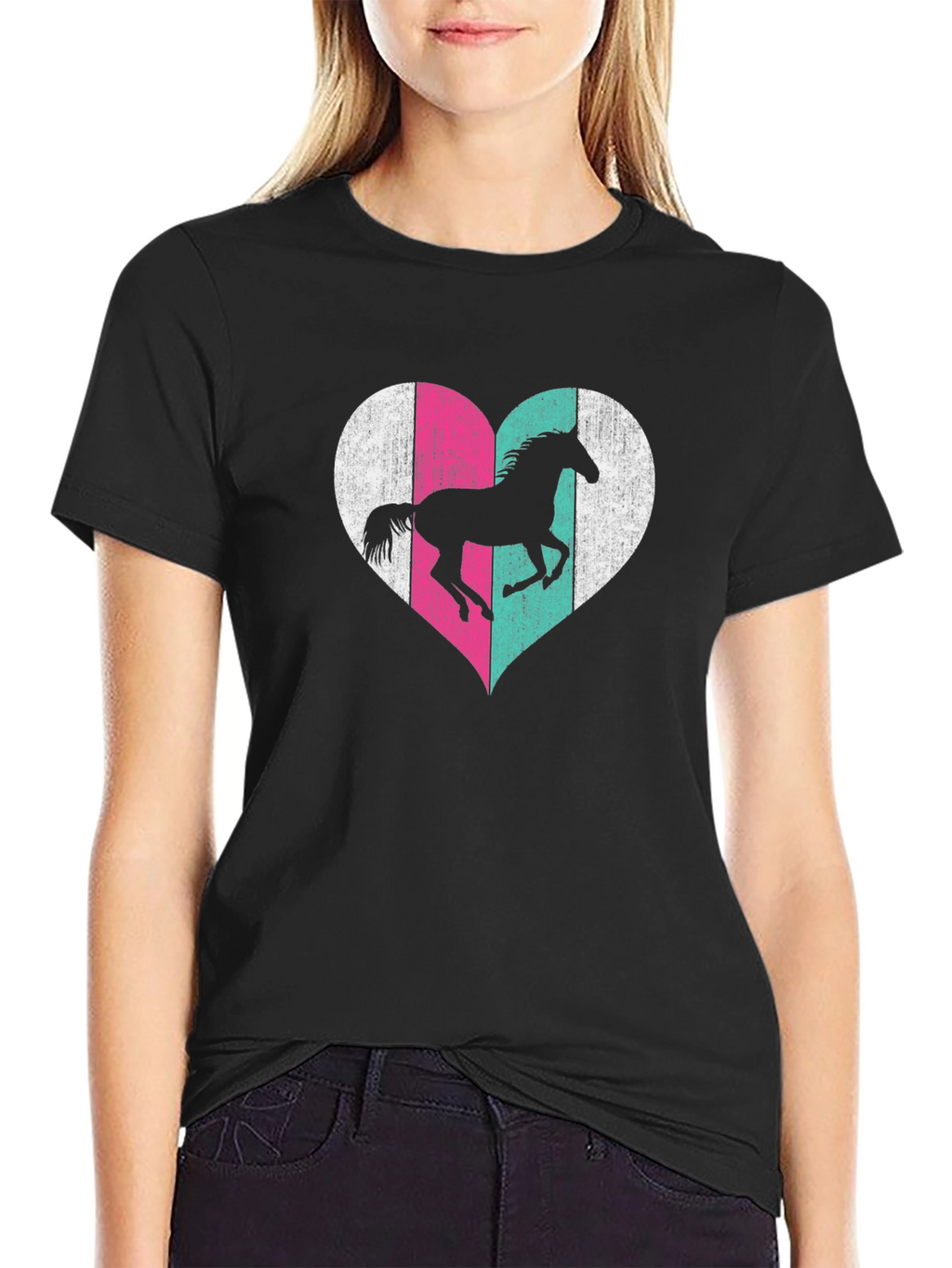 Horse Heart Graphic Tee - Black