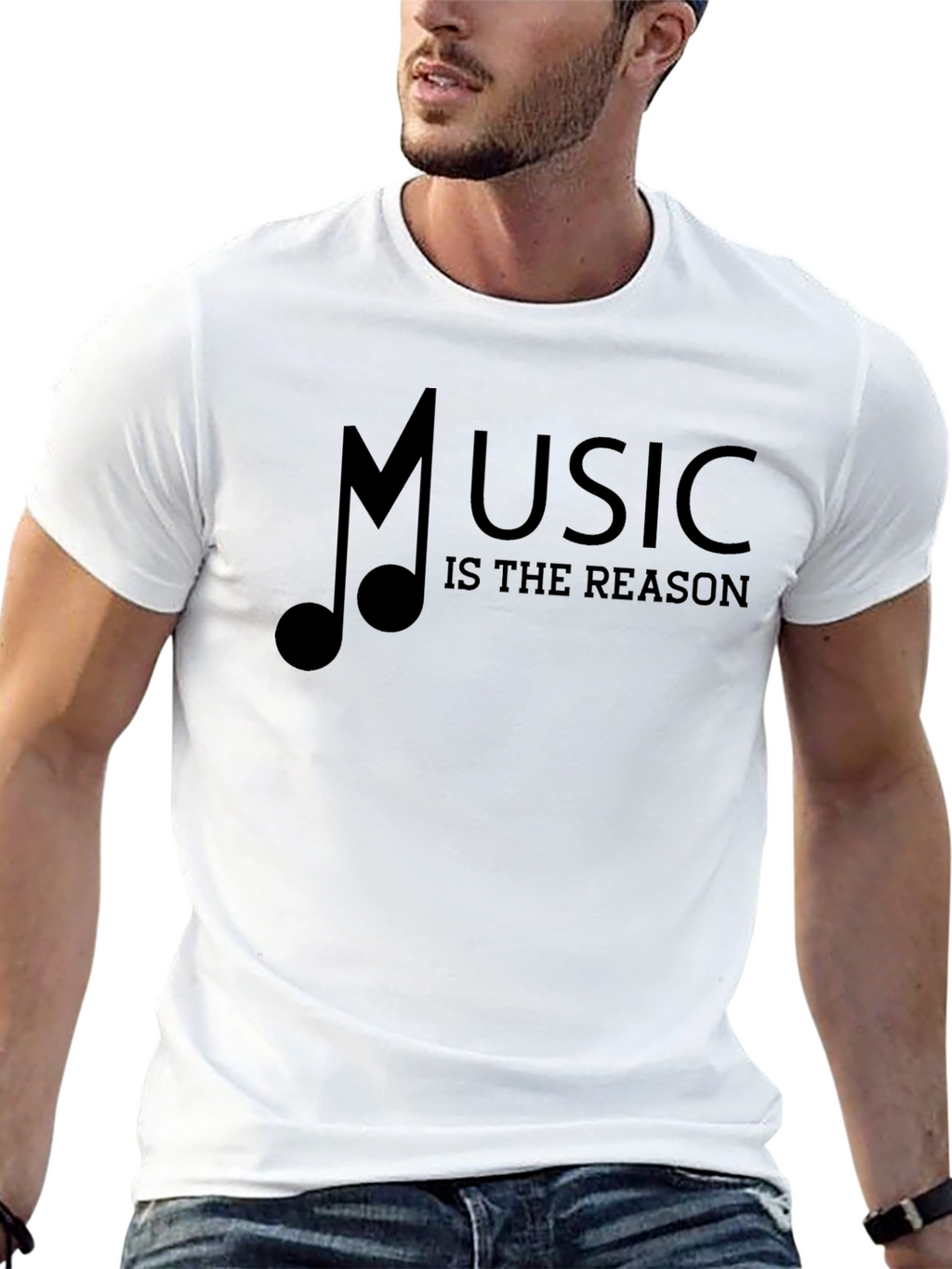 Music Is The Reason Black Graphic Tee