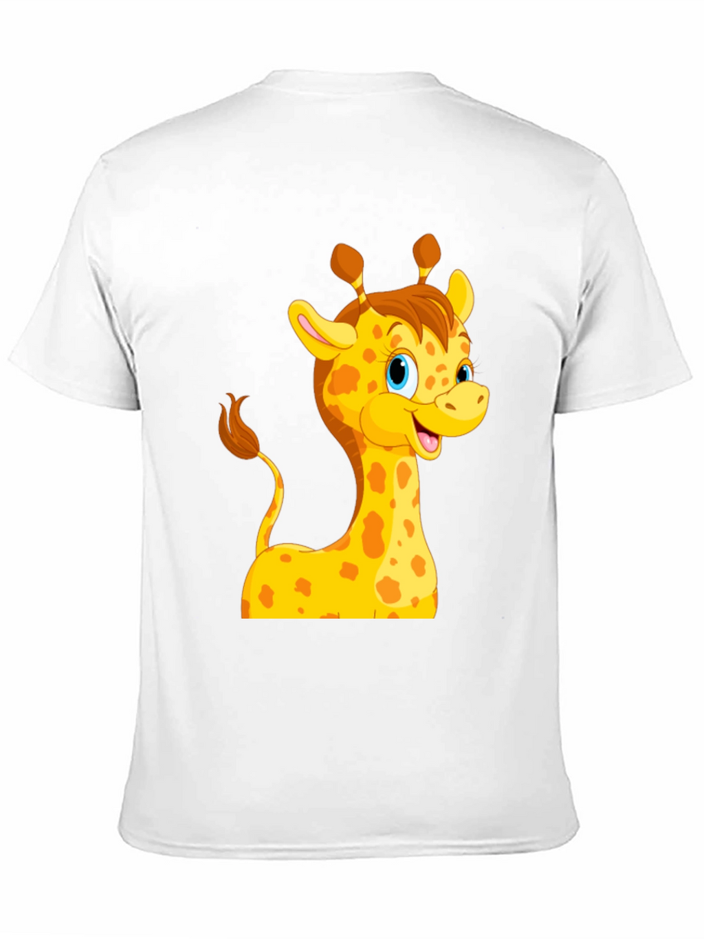 Cute Giraffe Cartoon Black T-Shirt