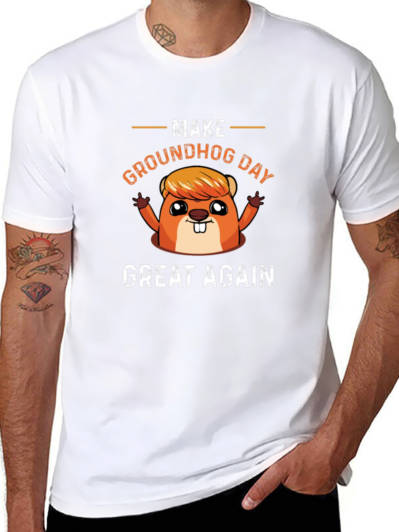 Make Groundhog Day Great Again Funny T-Shirt
