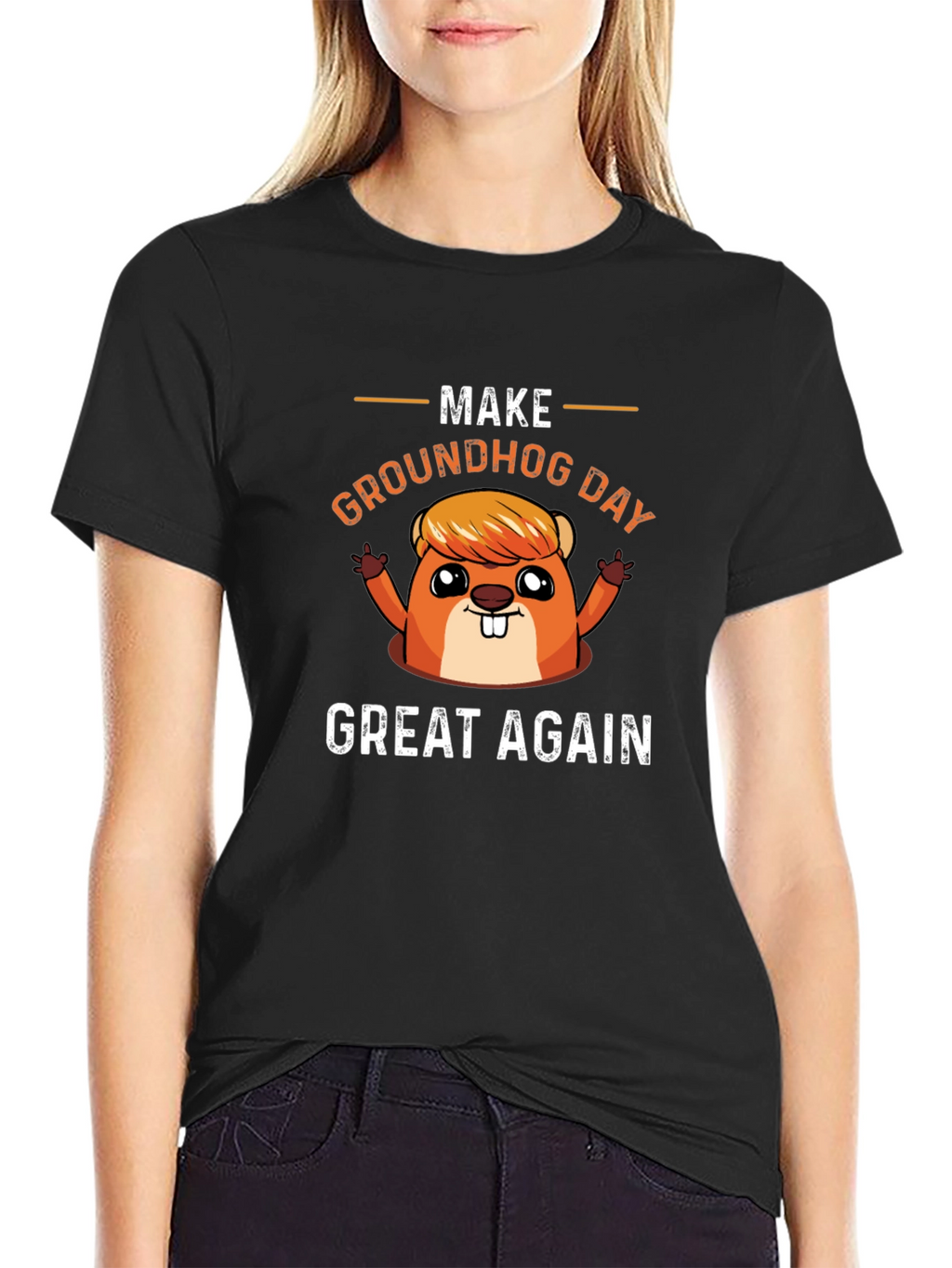 Make Groundhog Day Great Again Funny T-Shirt