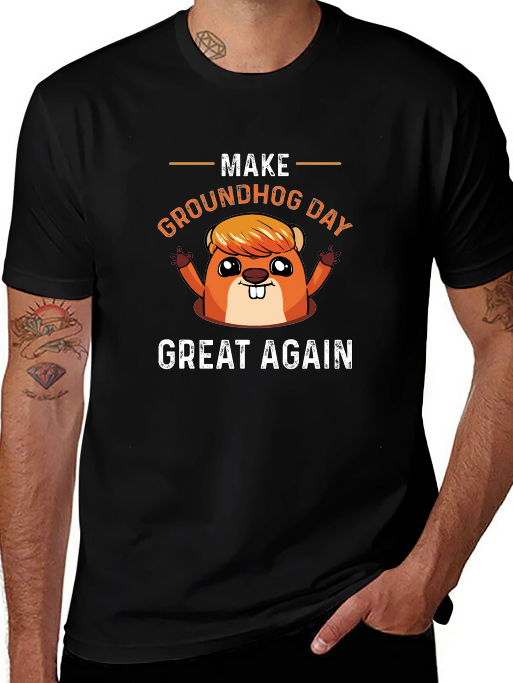 Make Groundhog Day Great Again Funny T-Shirt