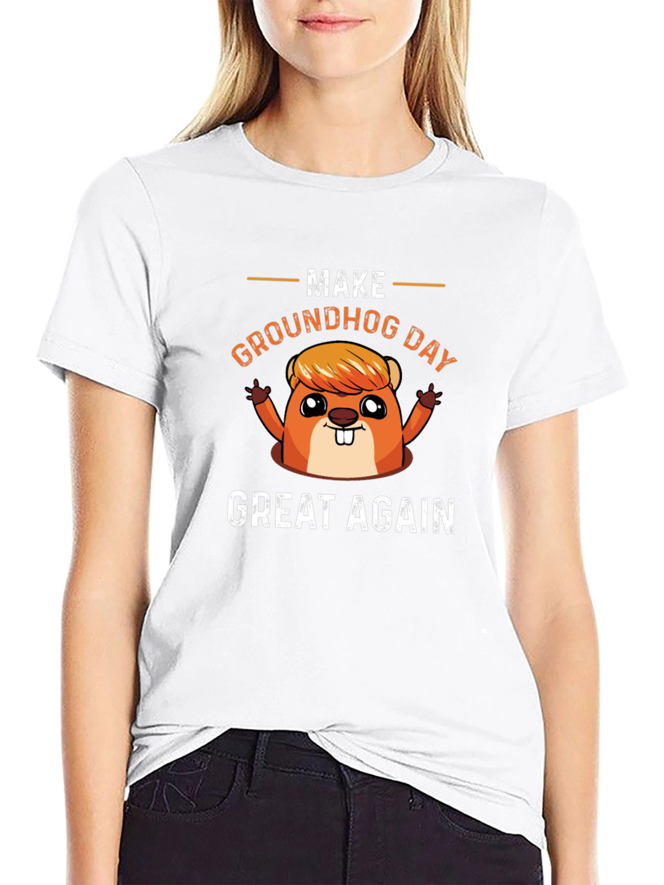 Make Groundhog Day Great Again Funny T-Shirt