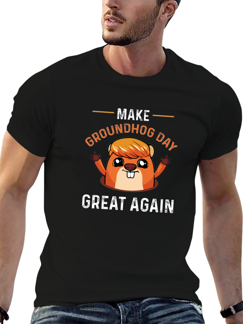 Make Groundhog Day Great Again Funny T-Shirt