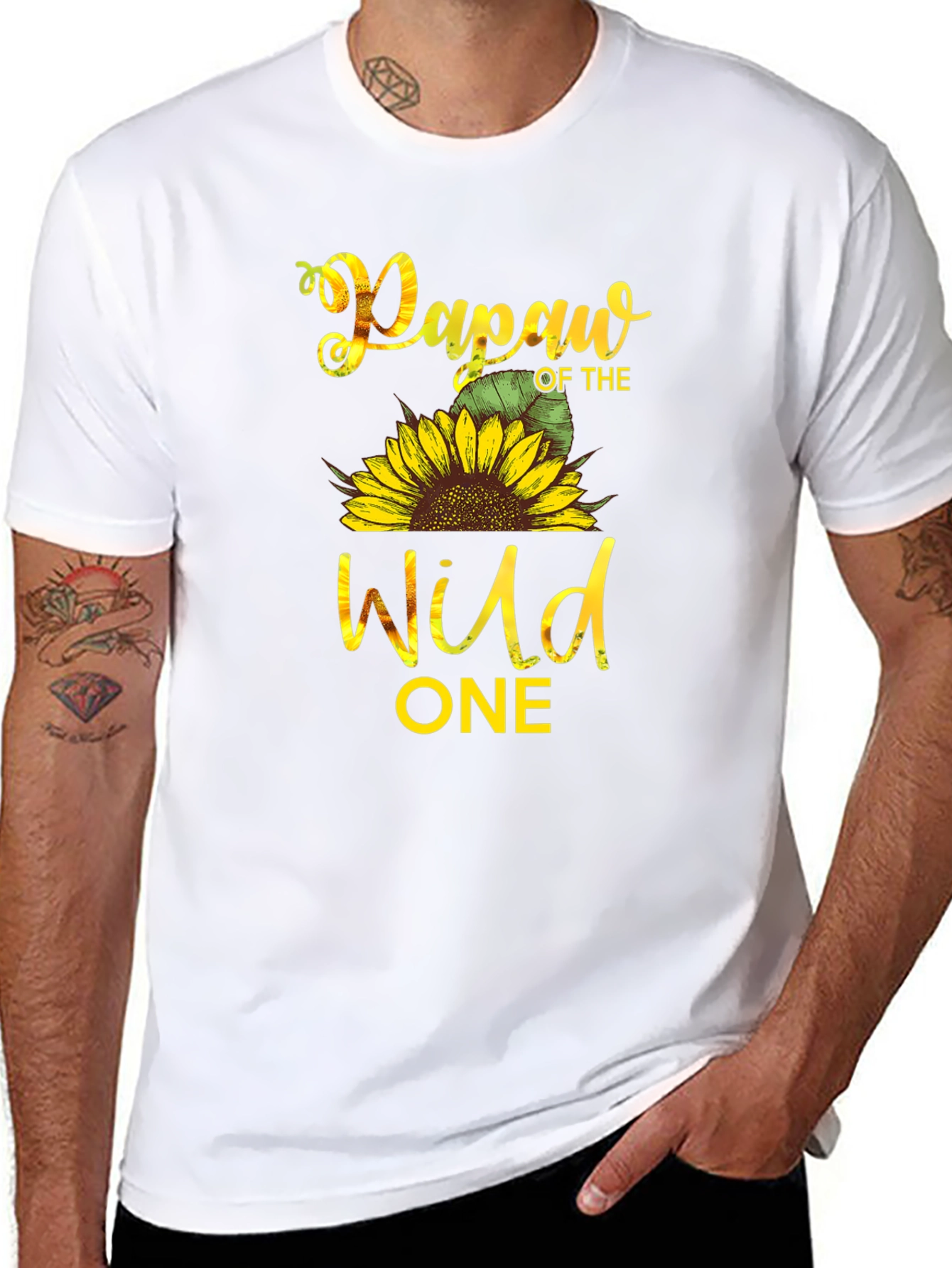 Papaw of the Wild One Sunflower T-Shirt