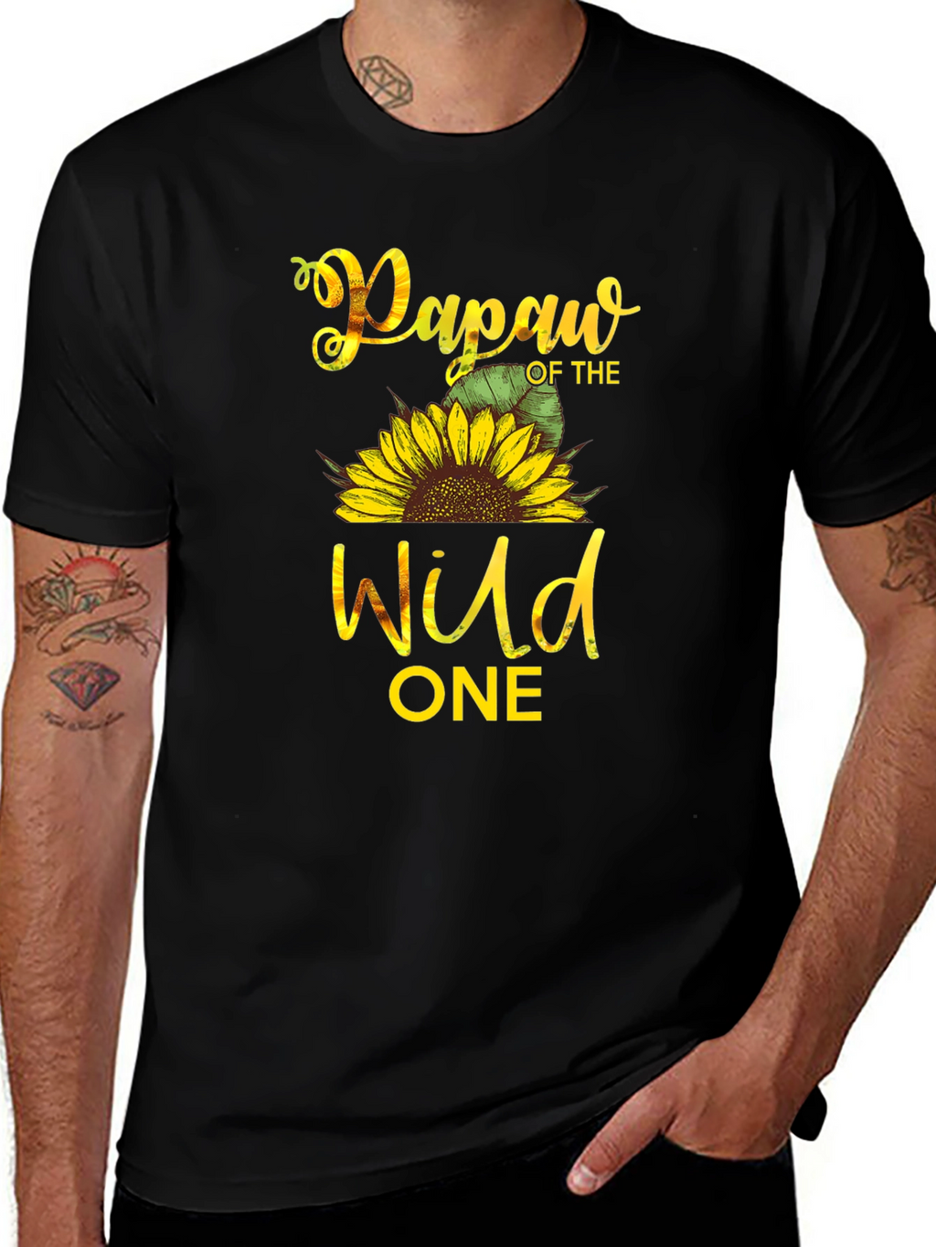 Papaw of the Wild One Sunflower T-Shirt