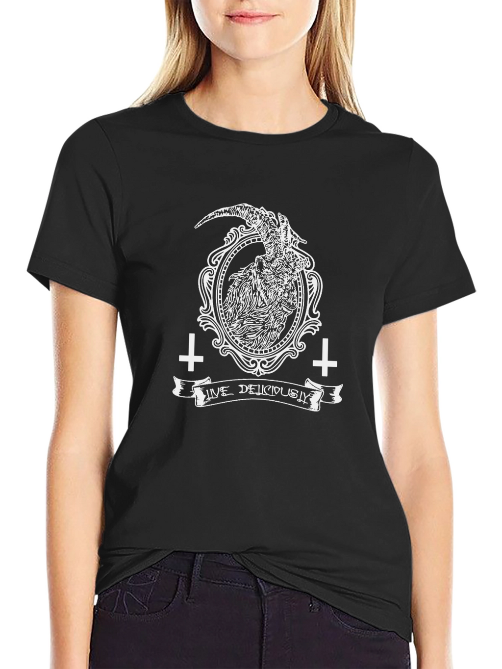 Black Live Deliciously Goat Graphic Tee