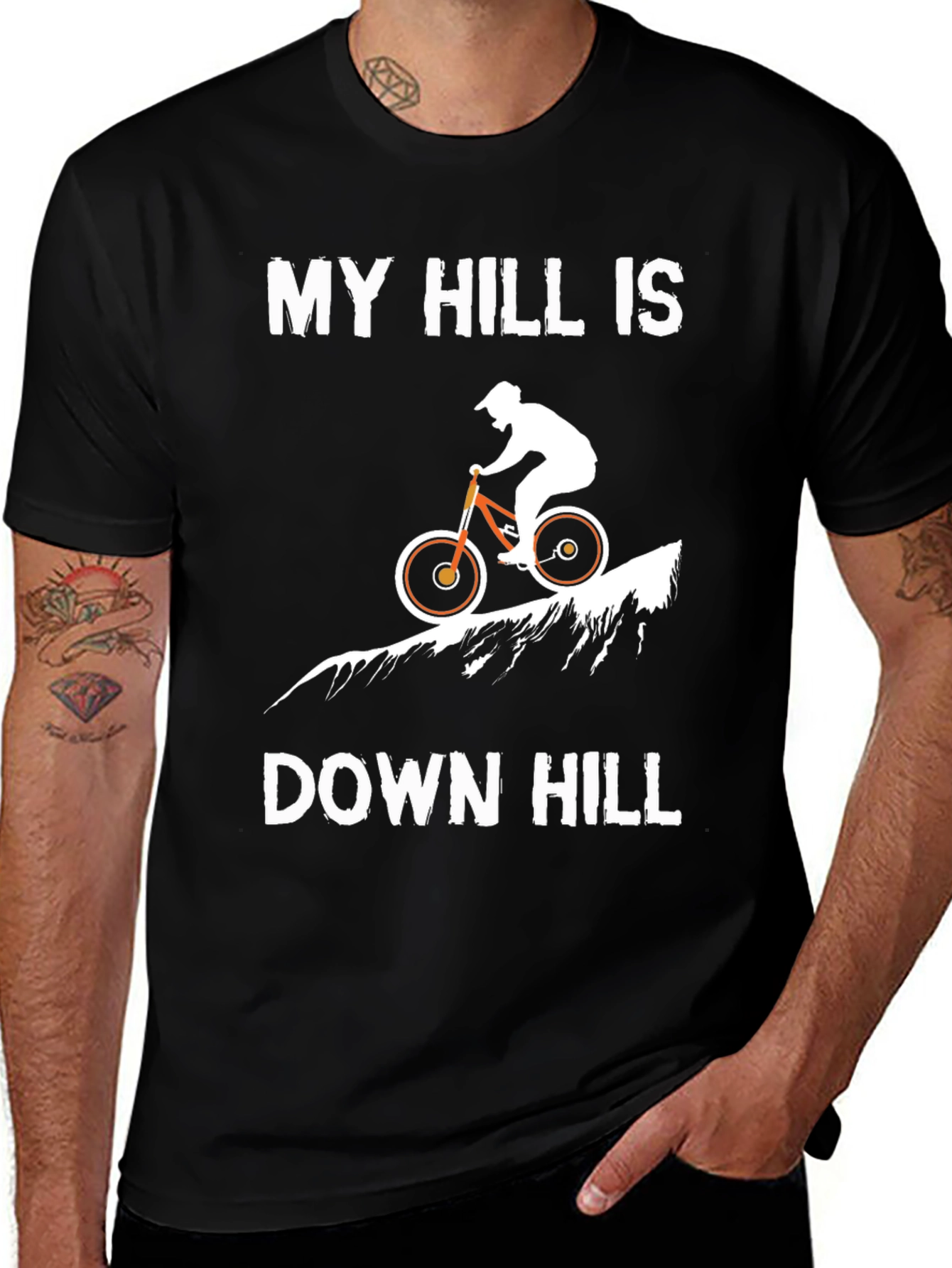 My Hill is Down Hill Biker Graphic T-Shirt