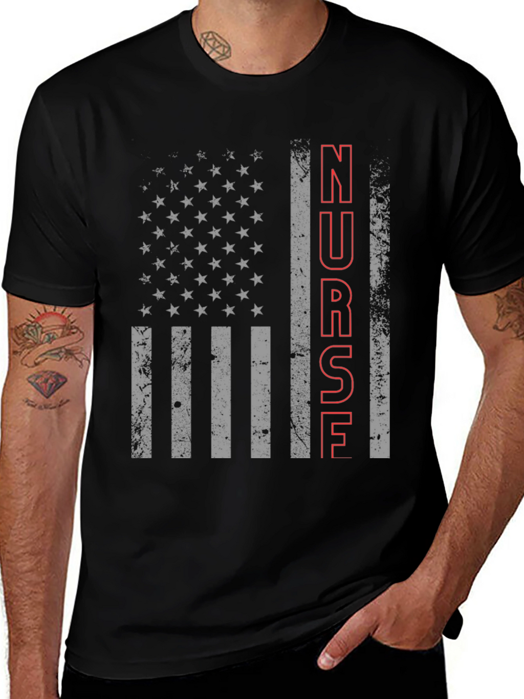 Nurse American Flag T-Shirt
