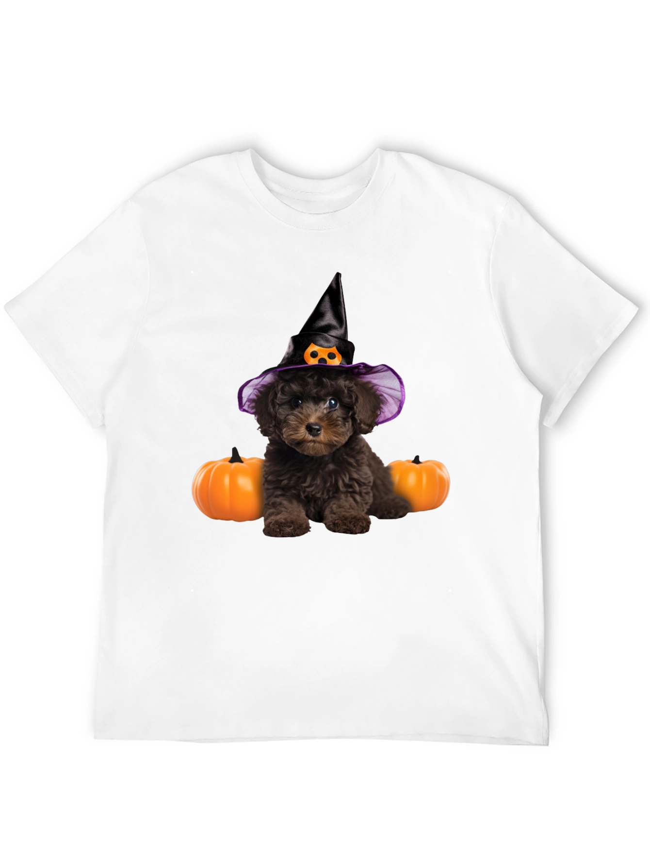 Halloween Dog T-Shirt Witch Hat Pumpkin Cute