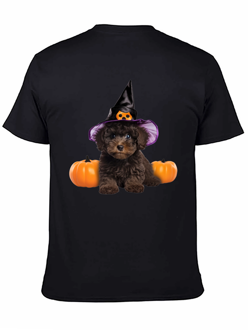 Halloween Dog T-Shirt Witch Hat Pumpkin Cute