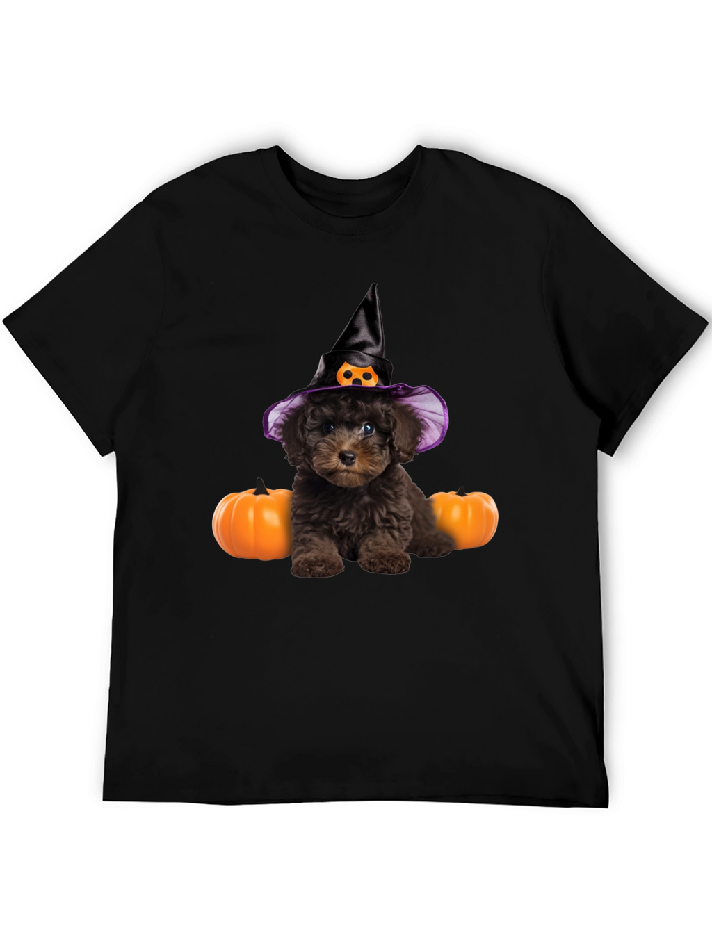 Halloween Dog T-Shirt Witch Hat Pumpkin Cute