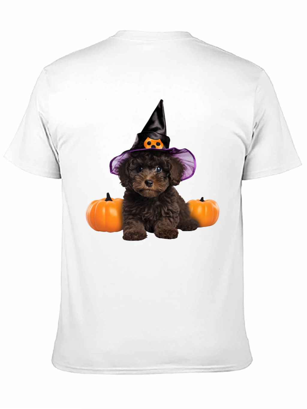 Halloween Dog T-Shirt Witch Hat Pumpkin Cute