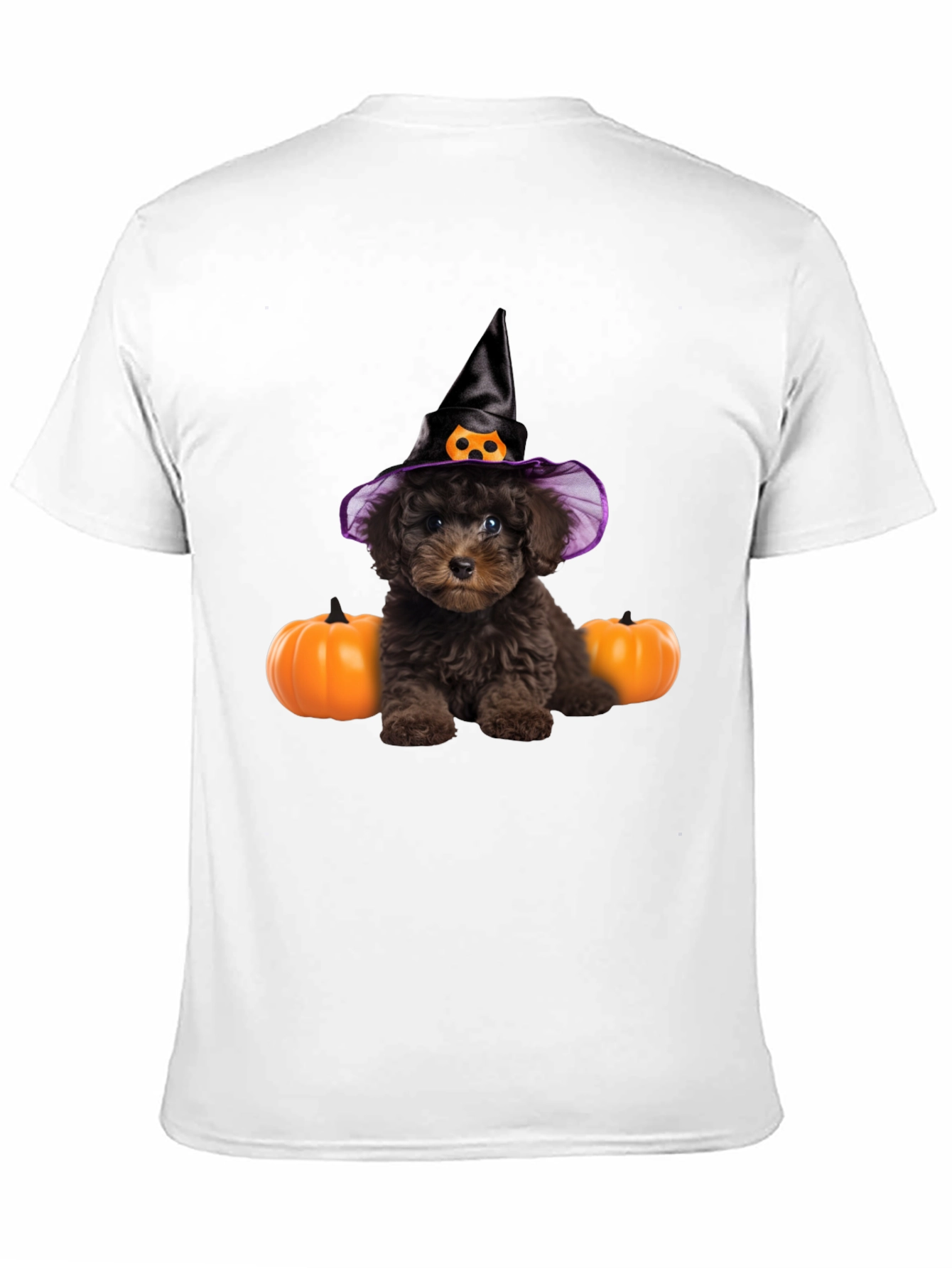 Halloween Dog T-Shirt Witch Hat Pumpkin Cute