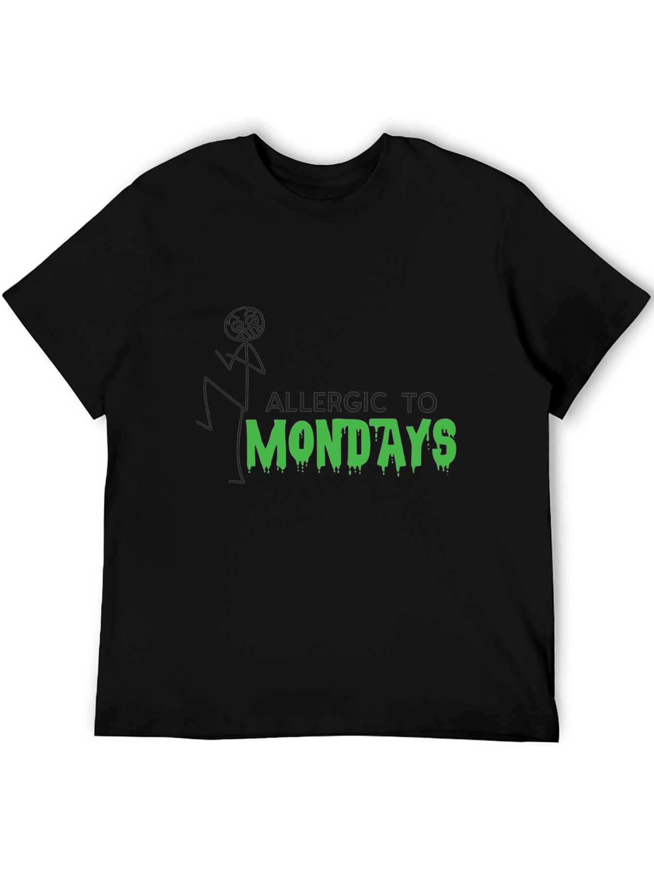 Allergic to Mondays Graphic Tee - Black Cotton Blend