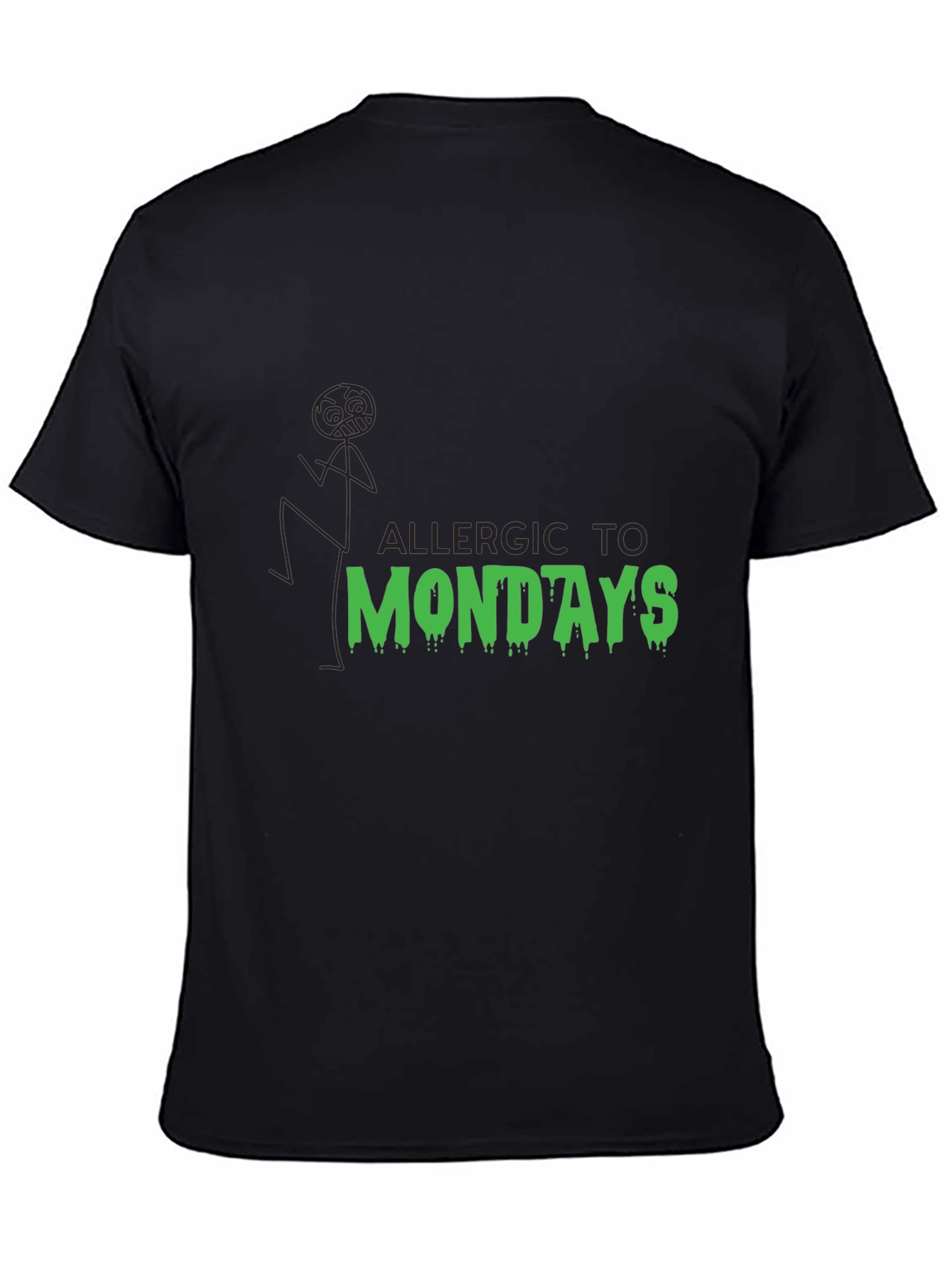 Allergic to Mondays Graphic Tee - Black Cotton Blend