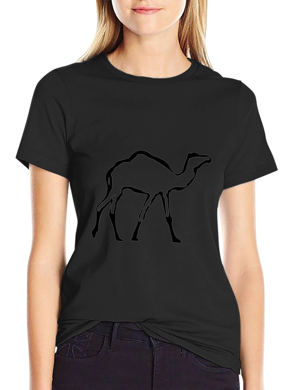 Mens Black Camel Graphic T-Shirt