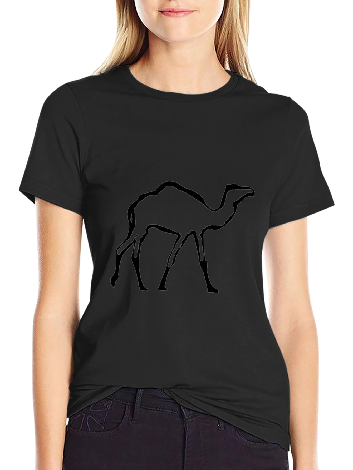 Mens Black Camel Graphic T-Shirt