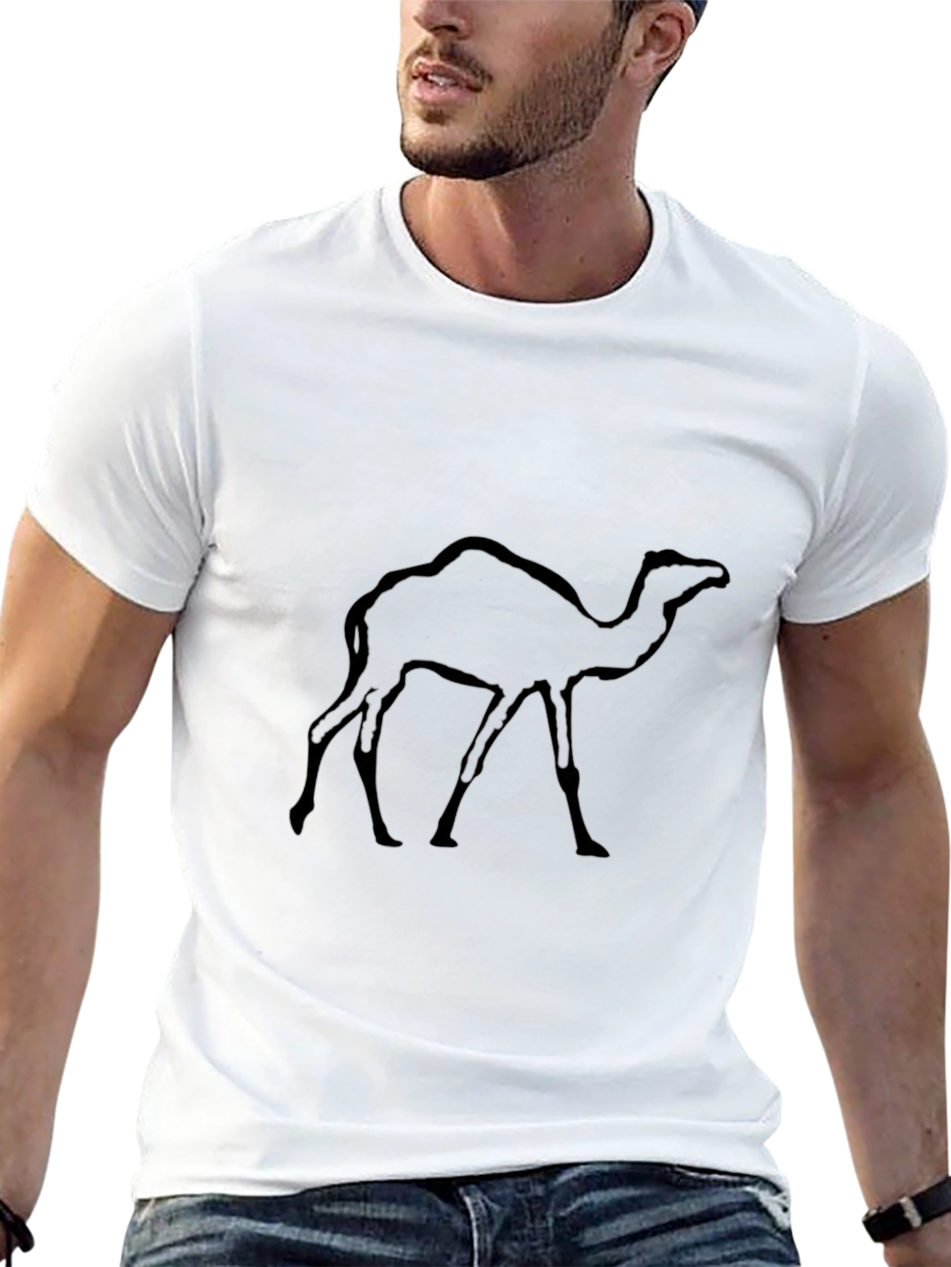 Mens Black Camel Graphic T-Shirt