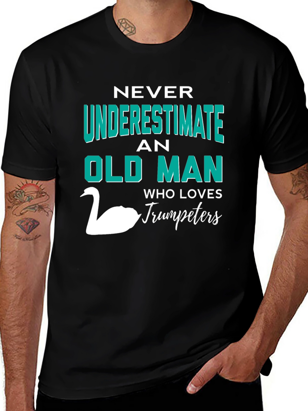 Never Underestimate Old Man Trumpeters T-Shirt