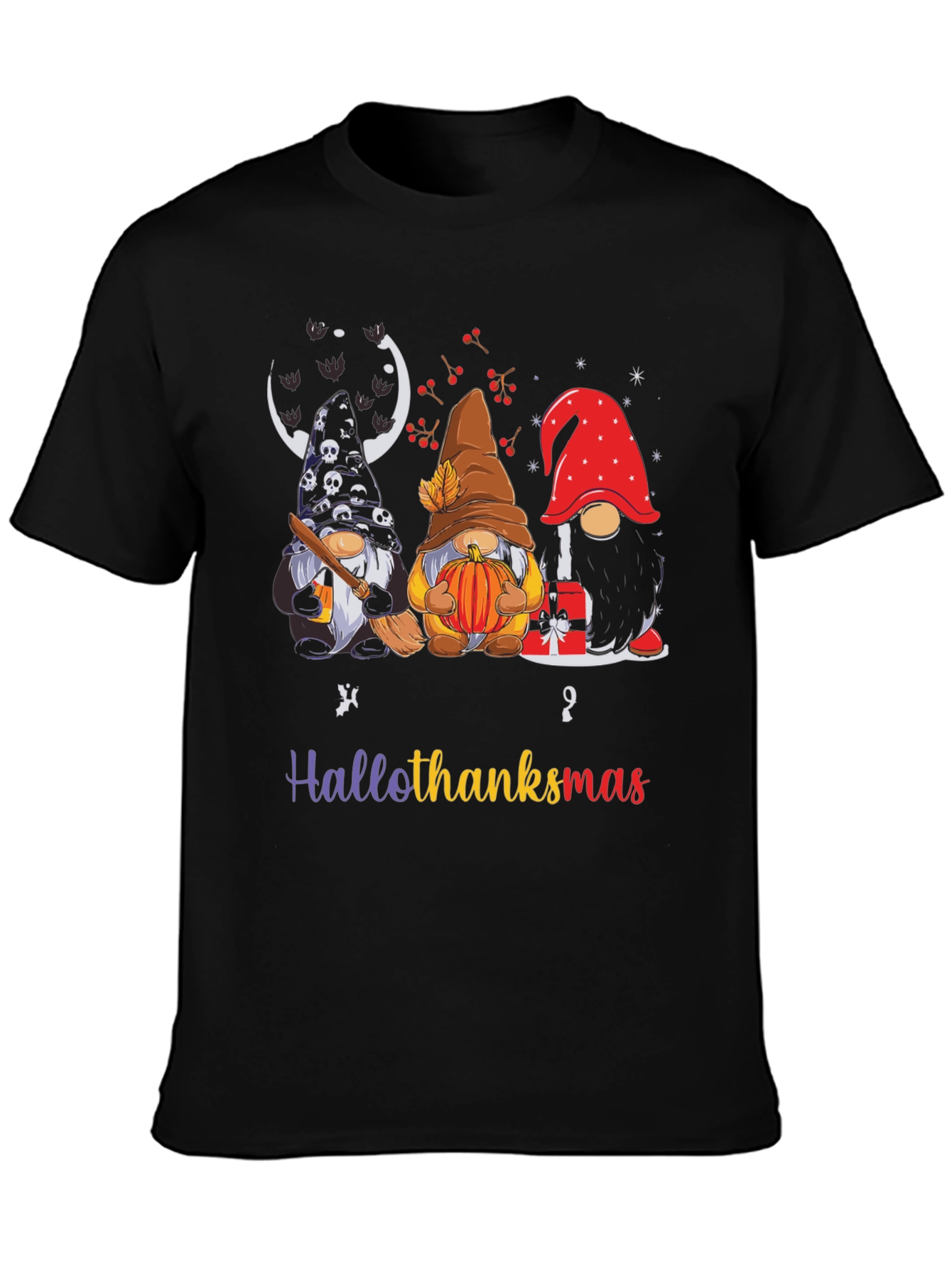 HalloThanksmas Gnomes Holiday T-Shirt